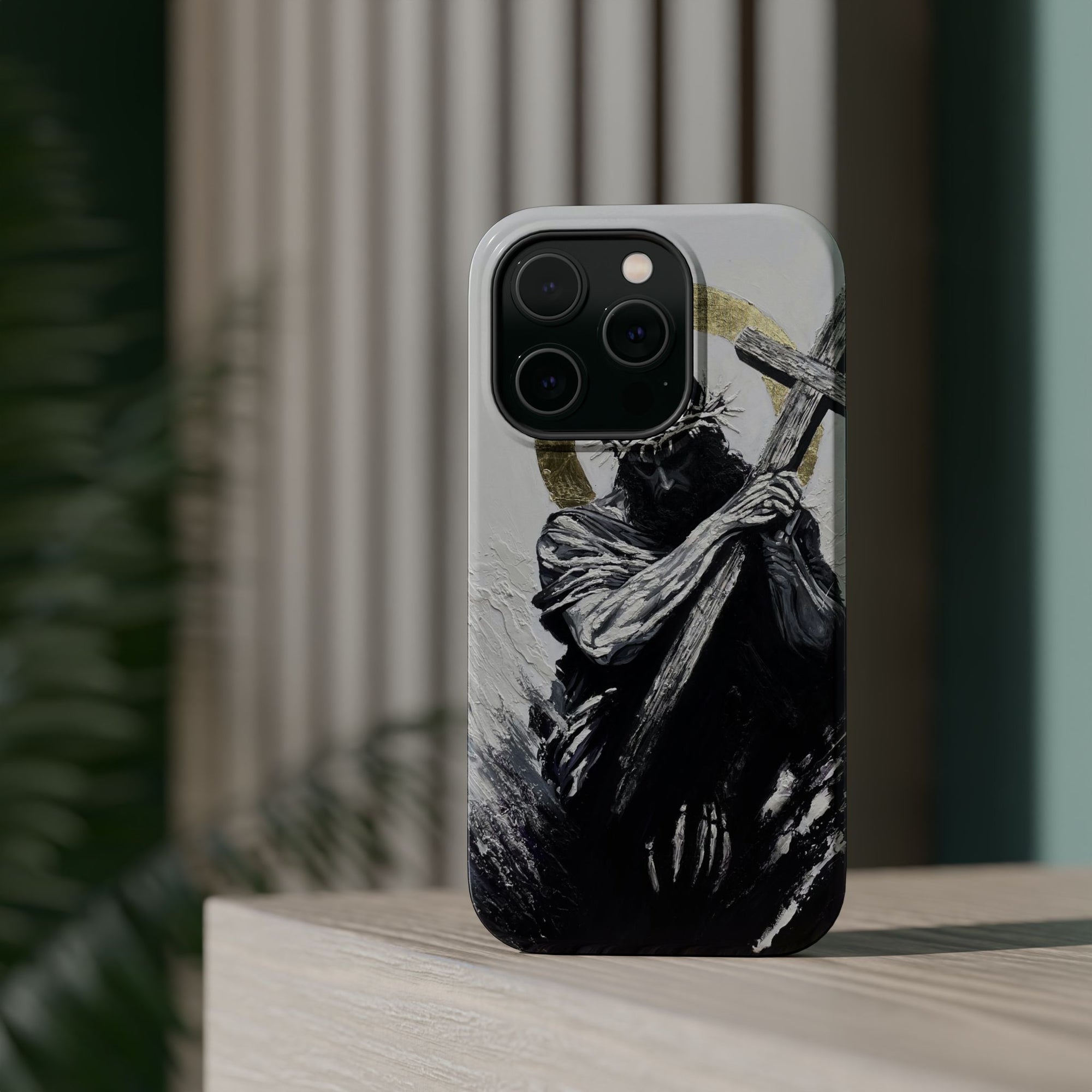 Jesus Christ defeating Satan — Magnetic Impact-Resistant Phone Cover