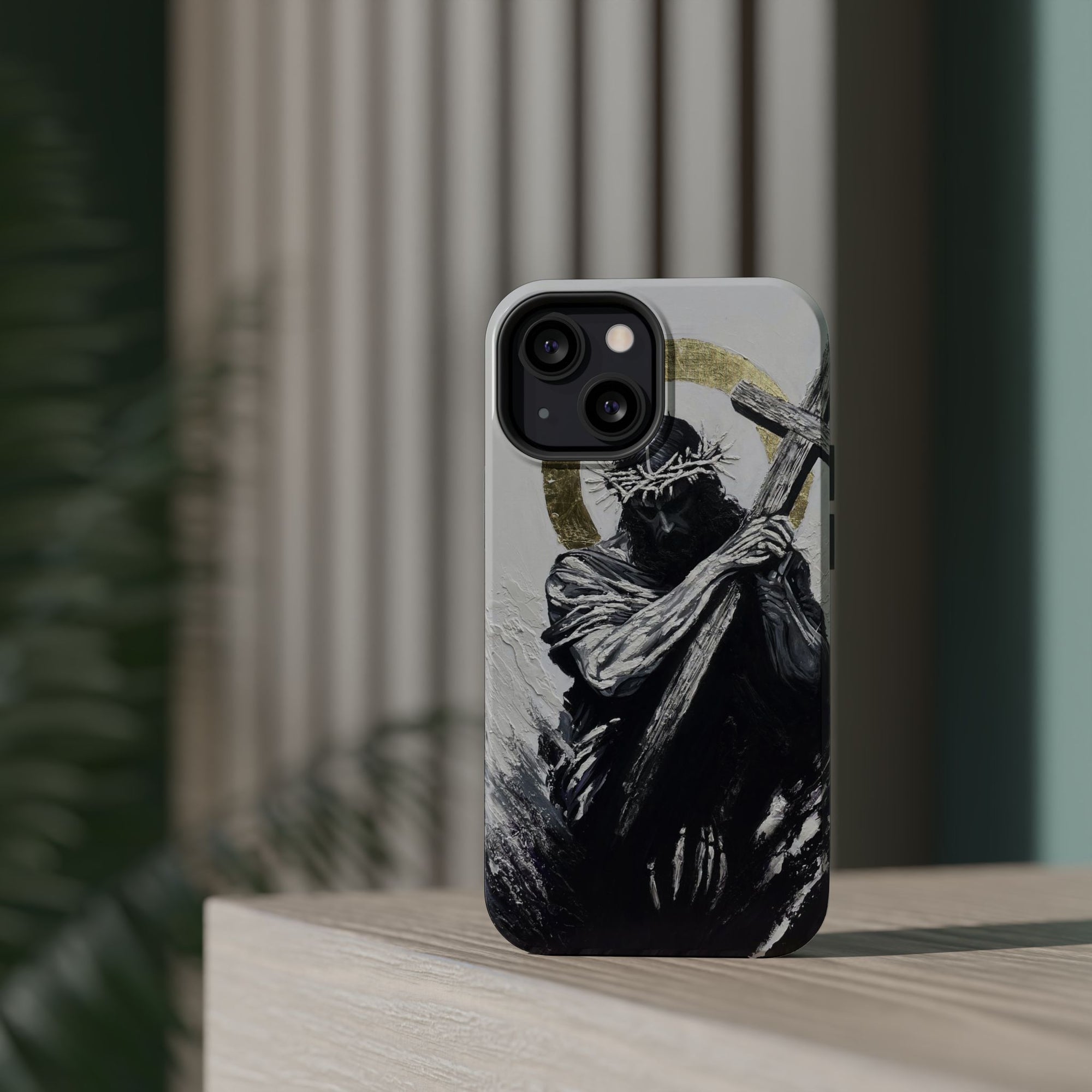 Jesus Christ defeating Satan — Magnetic Impact-Resistant Phone Cover