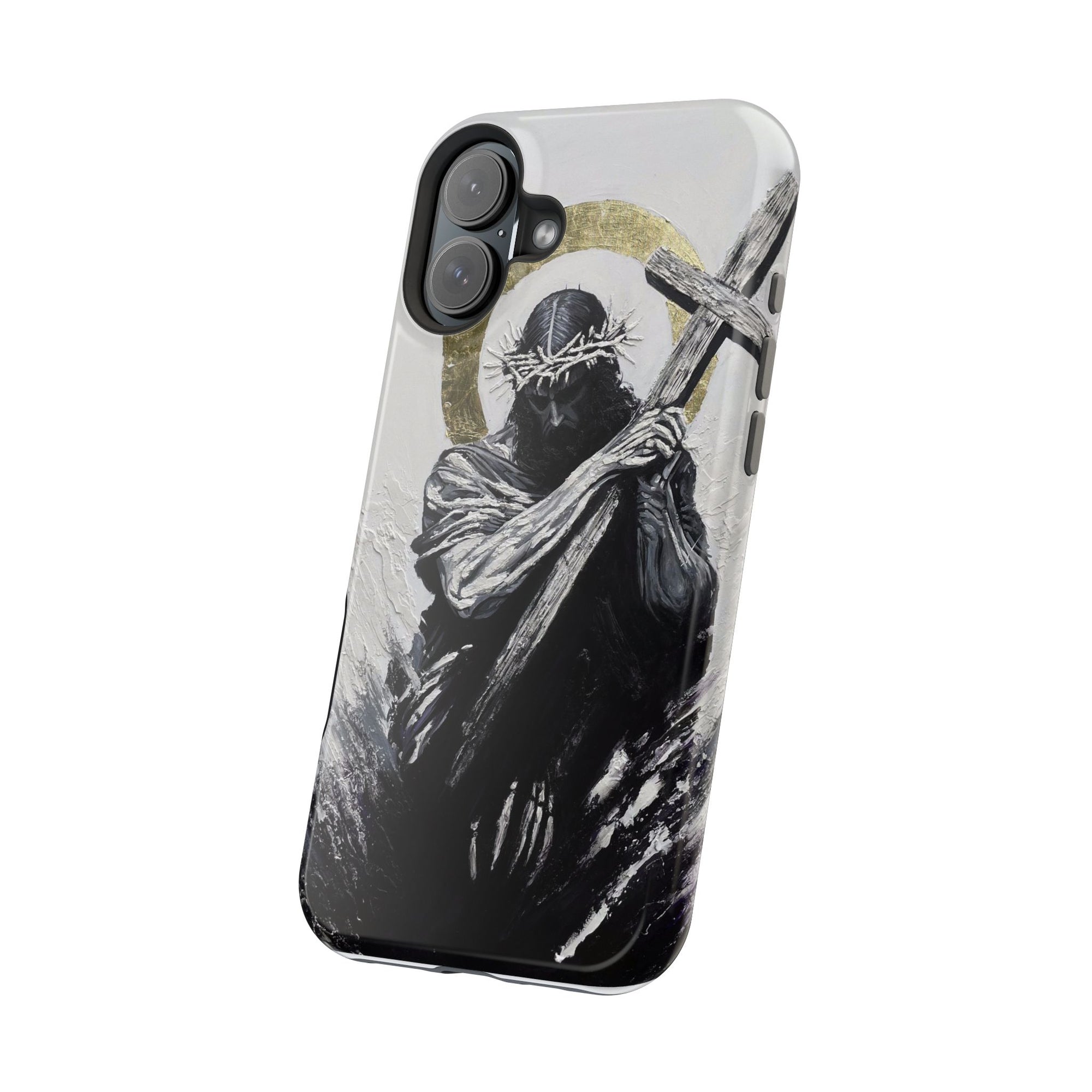 Jesus Christ defeating Satan — Magnetic Impact-Resistant Phone Cover