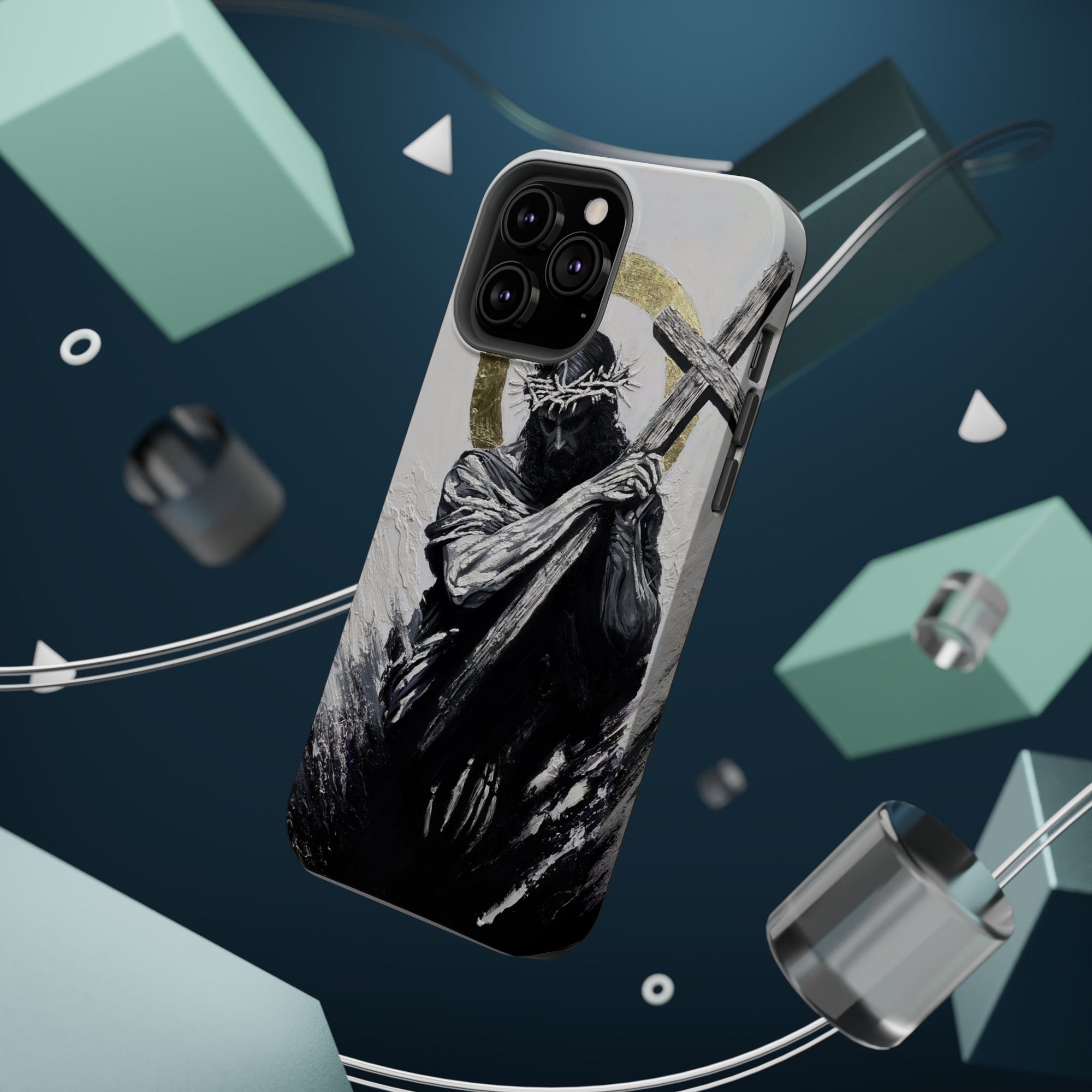 Jesus Christ defeating Satan — Magnetic Impact-Resistant Phone Cover