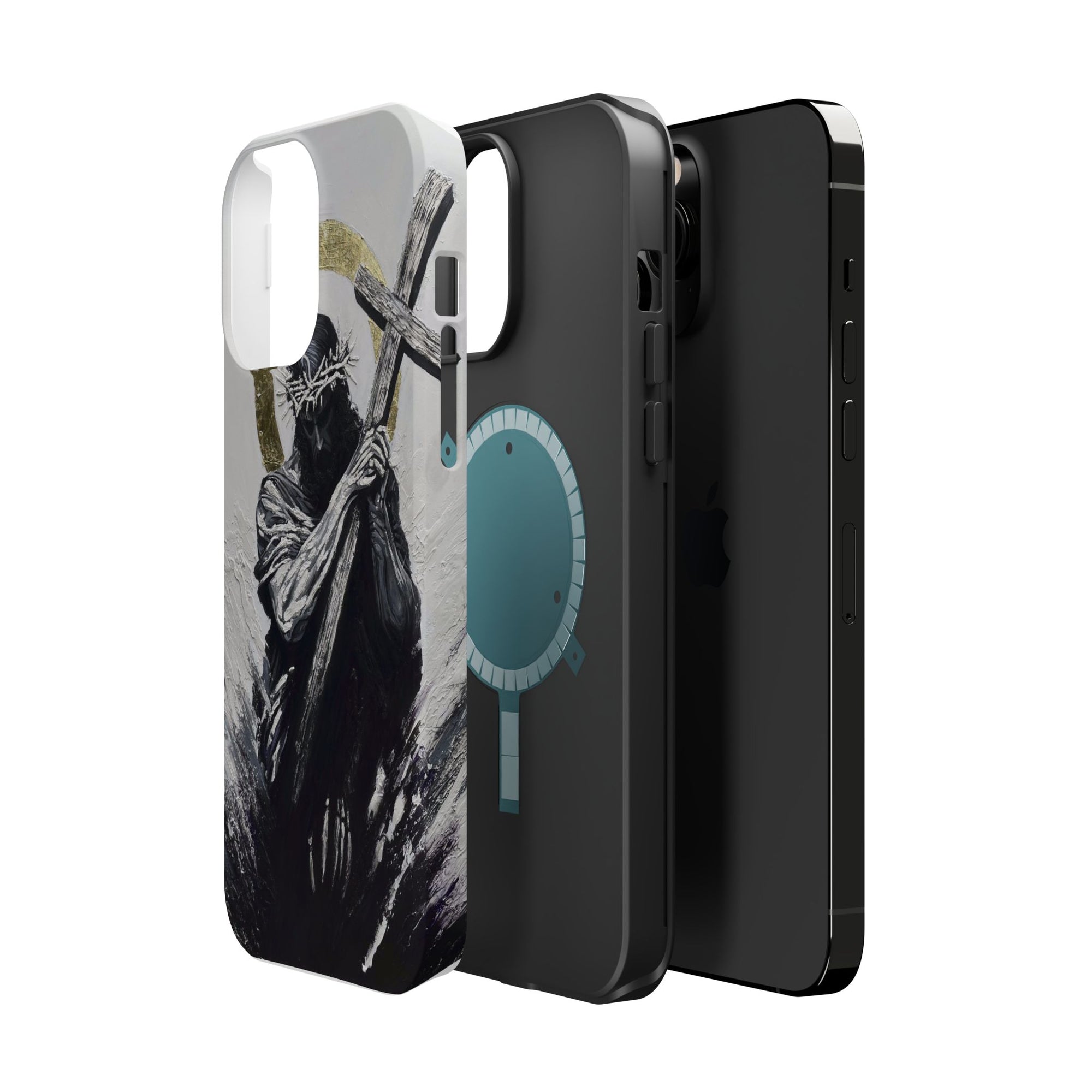 Jesus Christ defeating Satan — Magnetic Impact-Resistant Phone Cover
