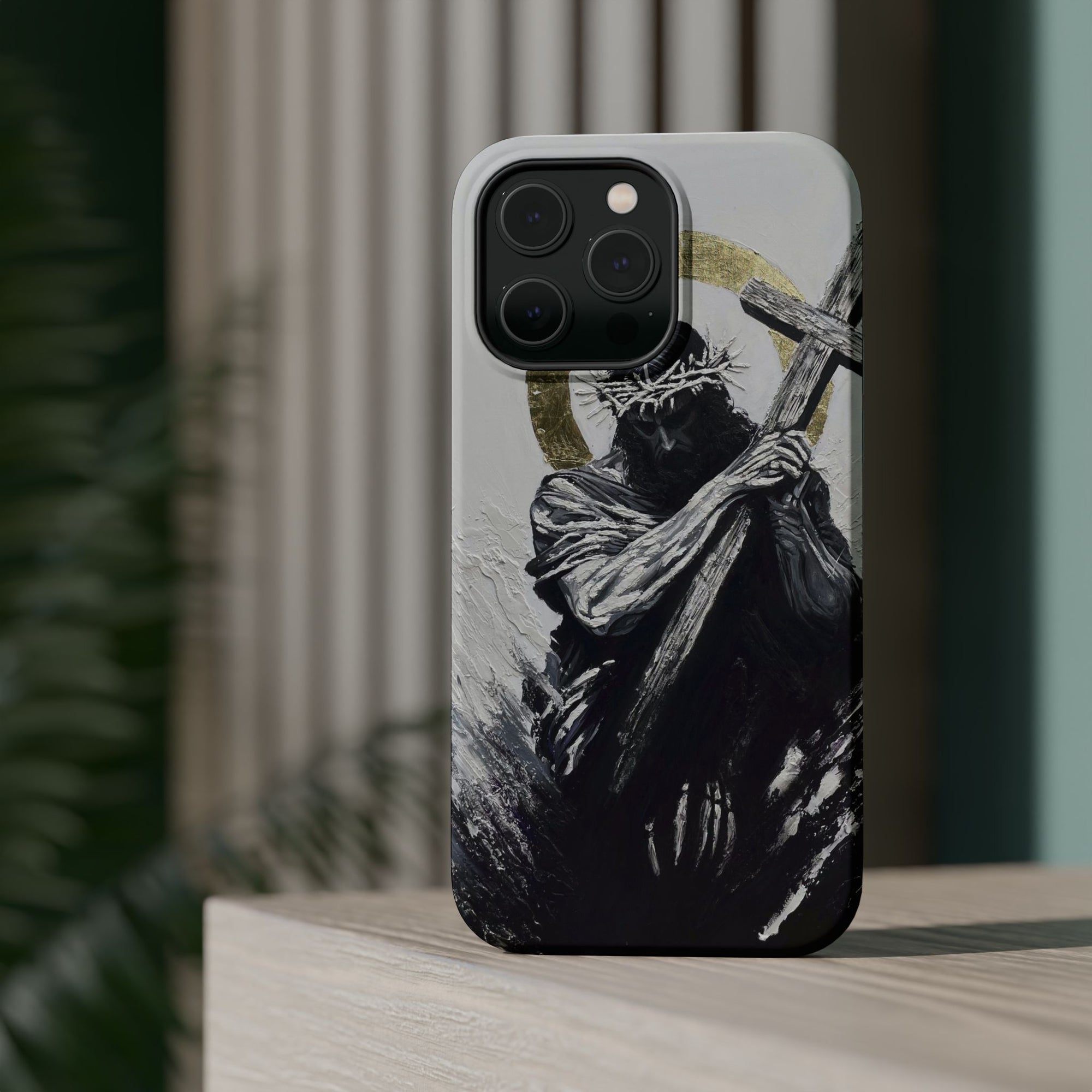 Jesus Christ defeating Satan — Magnetic Impact-Resistant Phone Cover