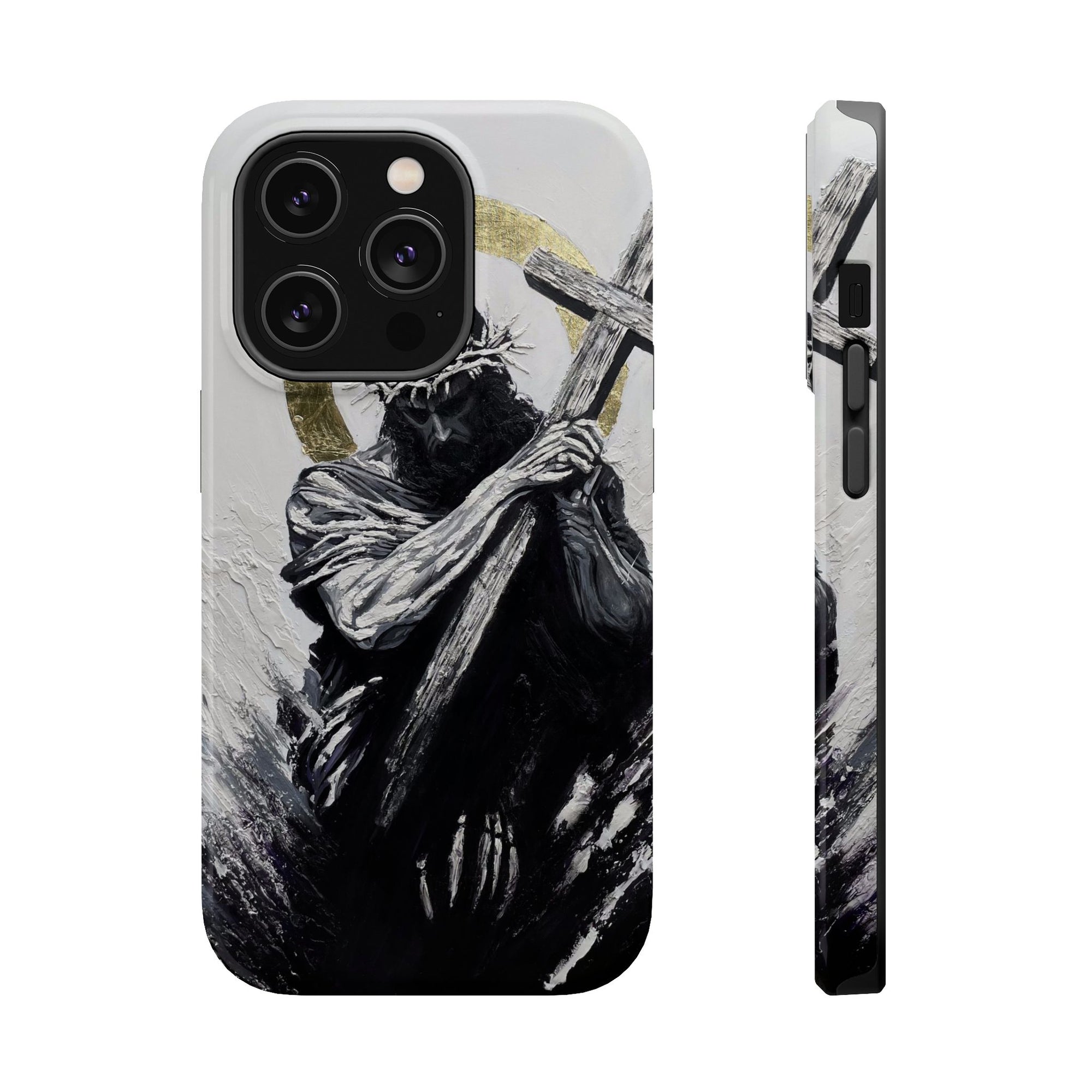 Jesus Christ defeating Satan — Magnetic Impact-Resistant Phone Cover