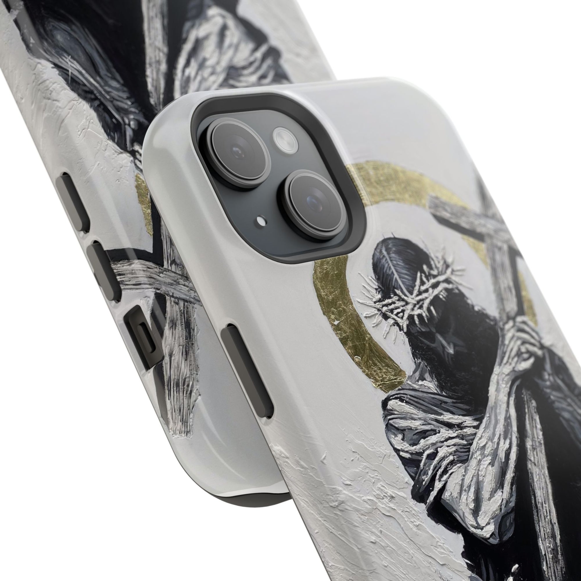 Jesus Christ defeating Satan — Magnetic Impact-Resistant Phone Cover