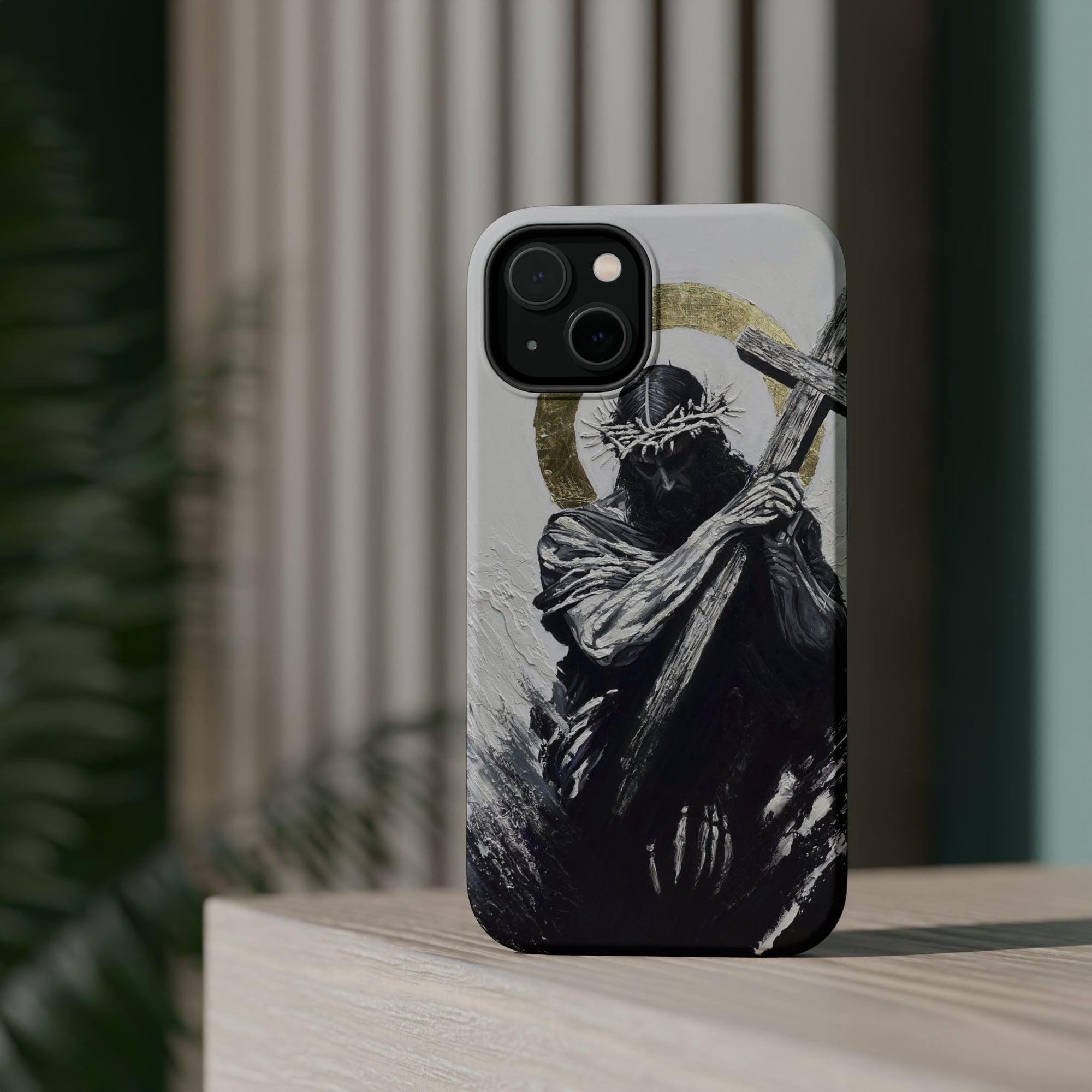 Jesus Christ defeating Satan — Magnetic Impact-Resistant Phone Cover