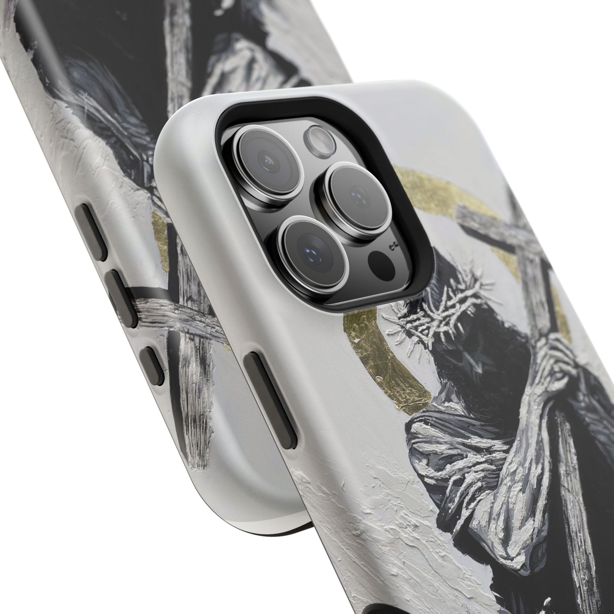 Jesus Christ defeating Satan — Magnetic Impact-Resistant Phone Cover