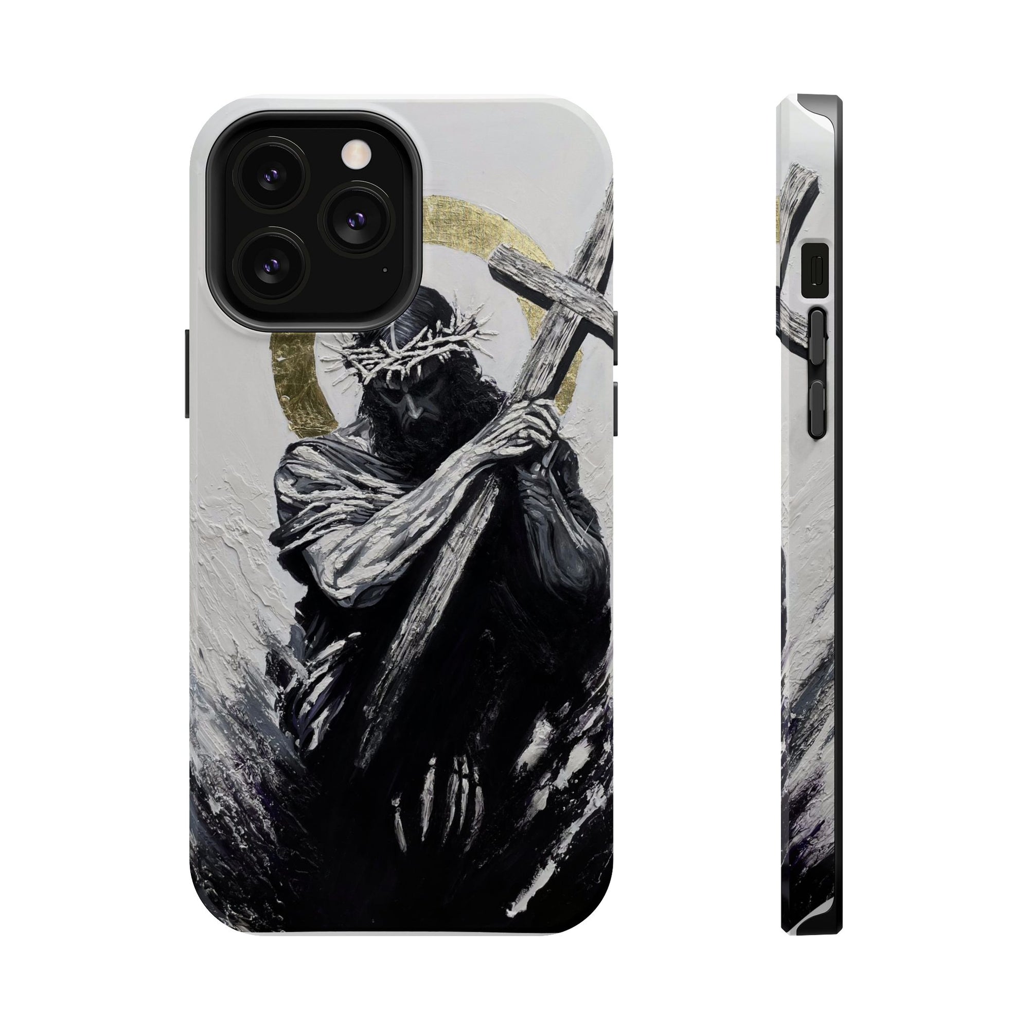 Jesus Christ defeating Satan — Magnetic Impact-Resistant Phone Cover