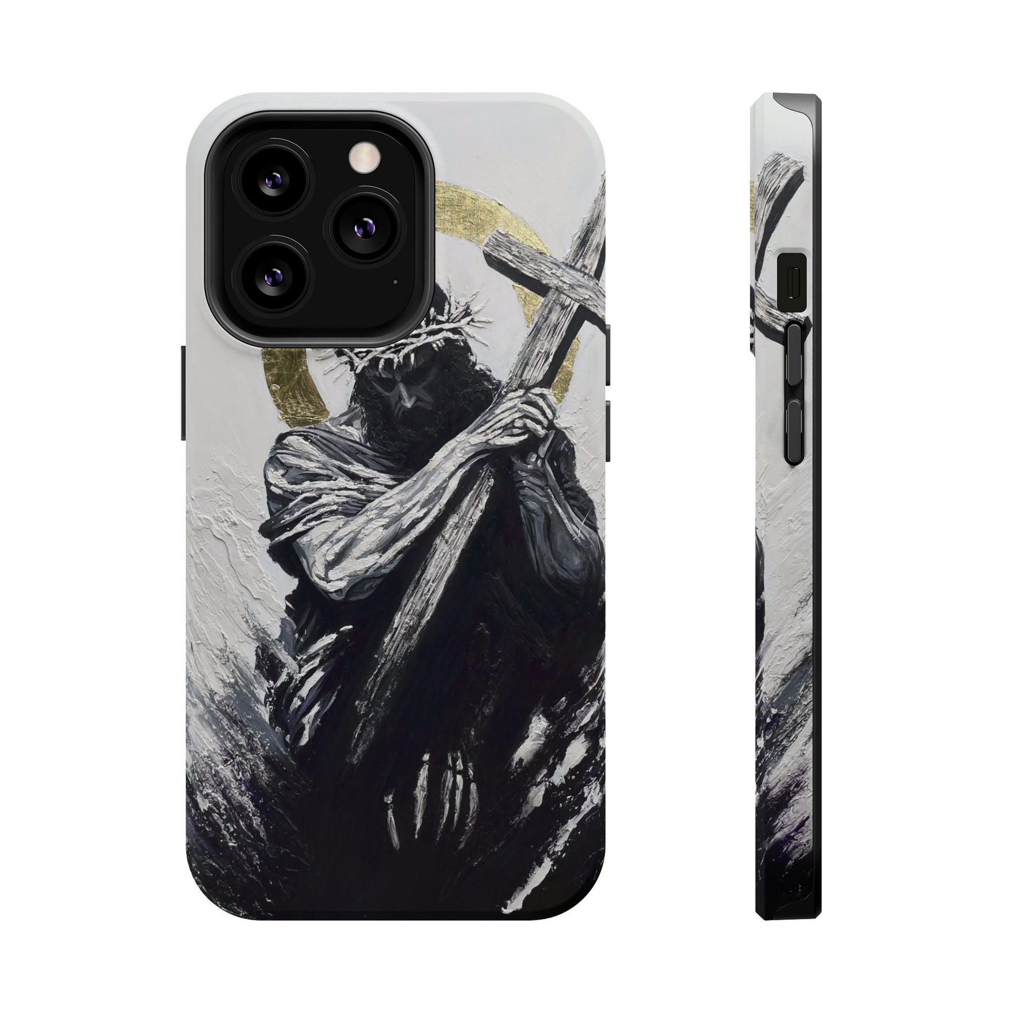Jesus Christ defeating Satan — Magnetic Impact-Resistant Phone Cover