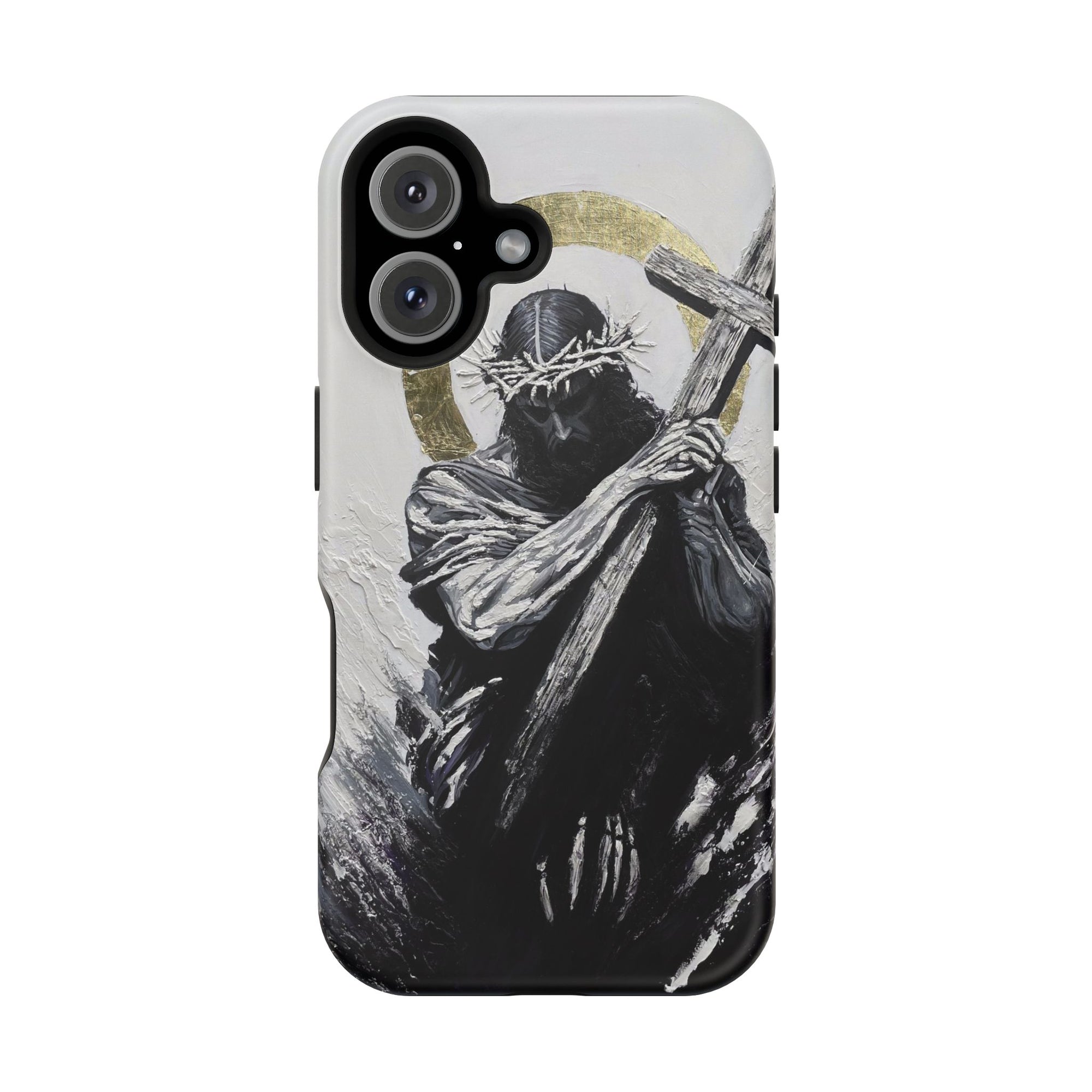 Jesus Christ defeating Satan — Magnetic Impact-Resistant Phone Cover
