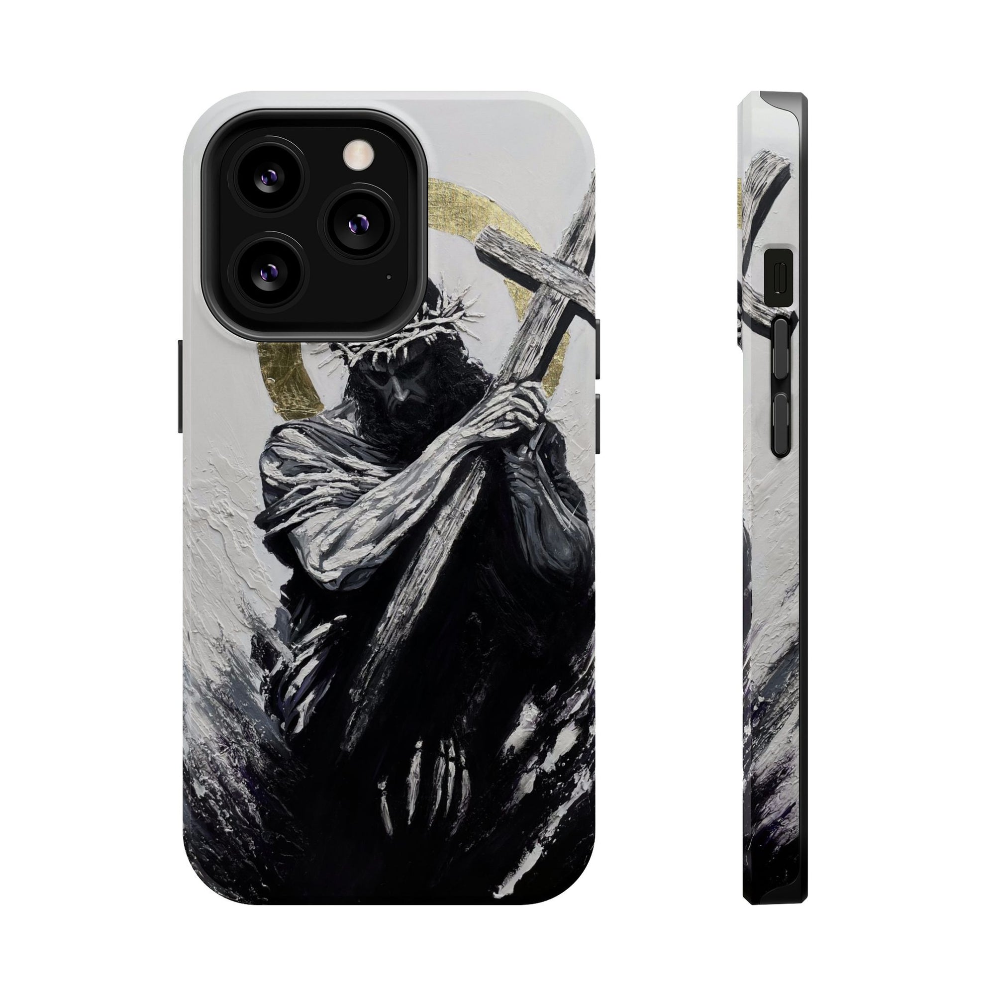 Jesus Christ defeating Satan — Magnetic Impact-Resistant Phone Cover