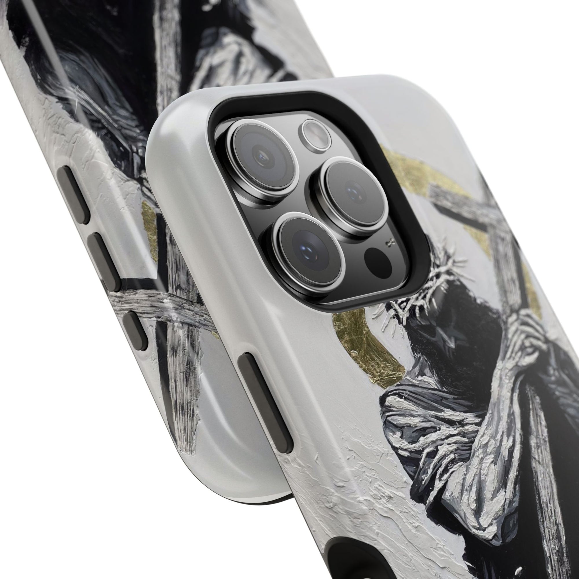 Jesus Christ defeating Satan — Magnetic Impact-Resistant Phone Cover