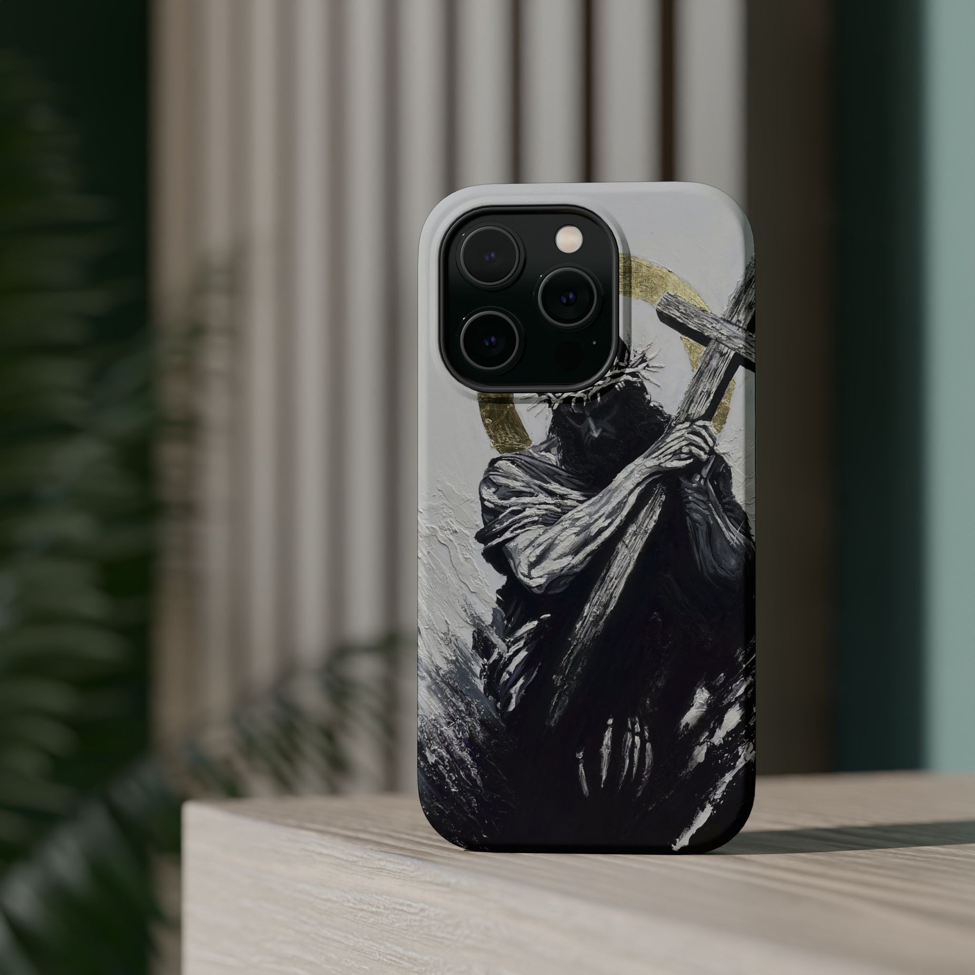 Jesus Christ defeating Satan — Magnetic Impact-Resistant Phone Cover