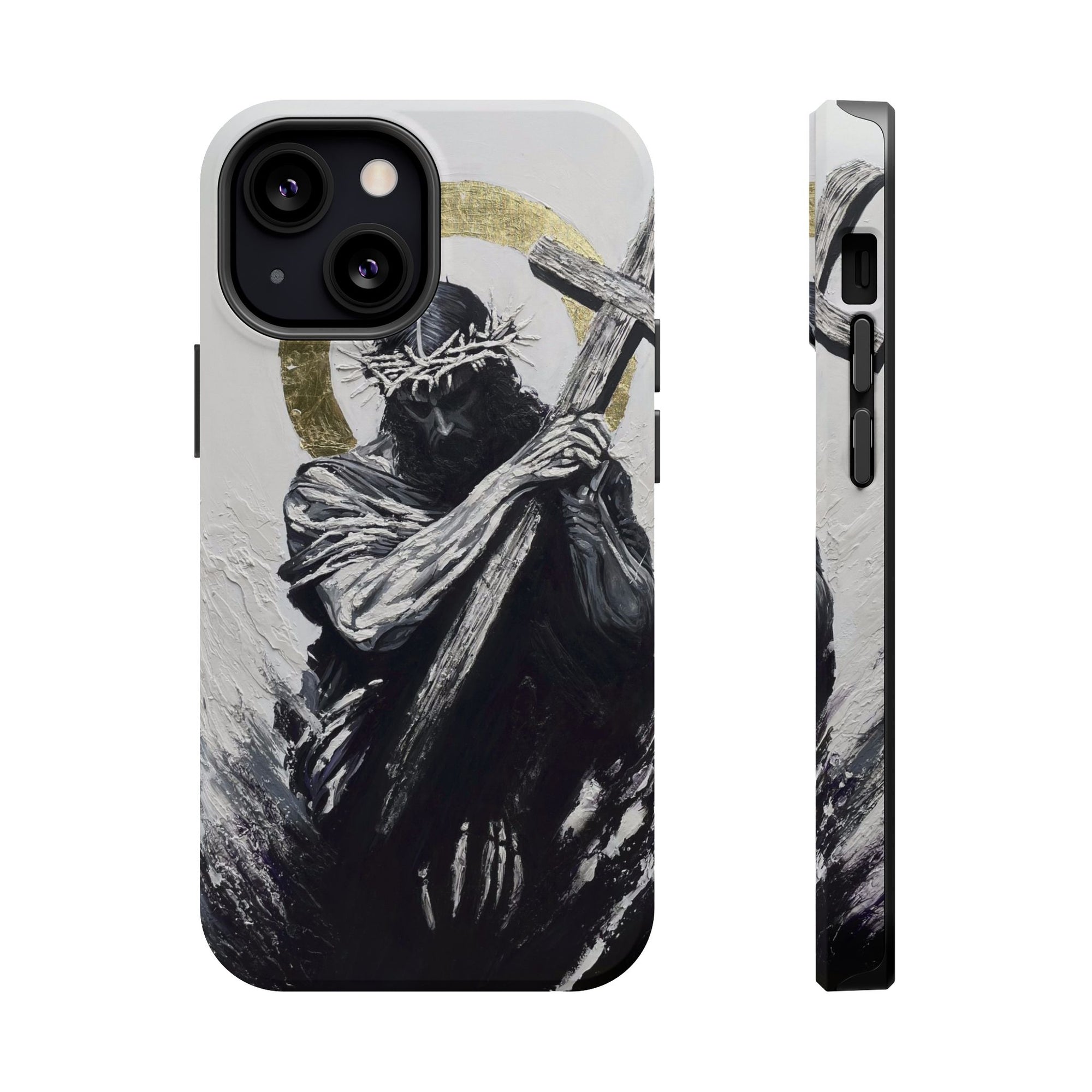 Jesus Christ defeating Satan — Magnetic Impact-Resistant Phone Cover