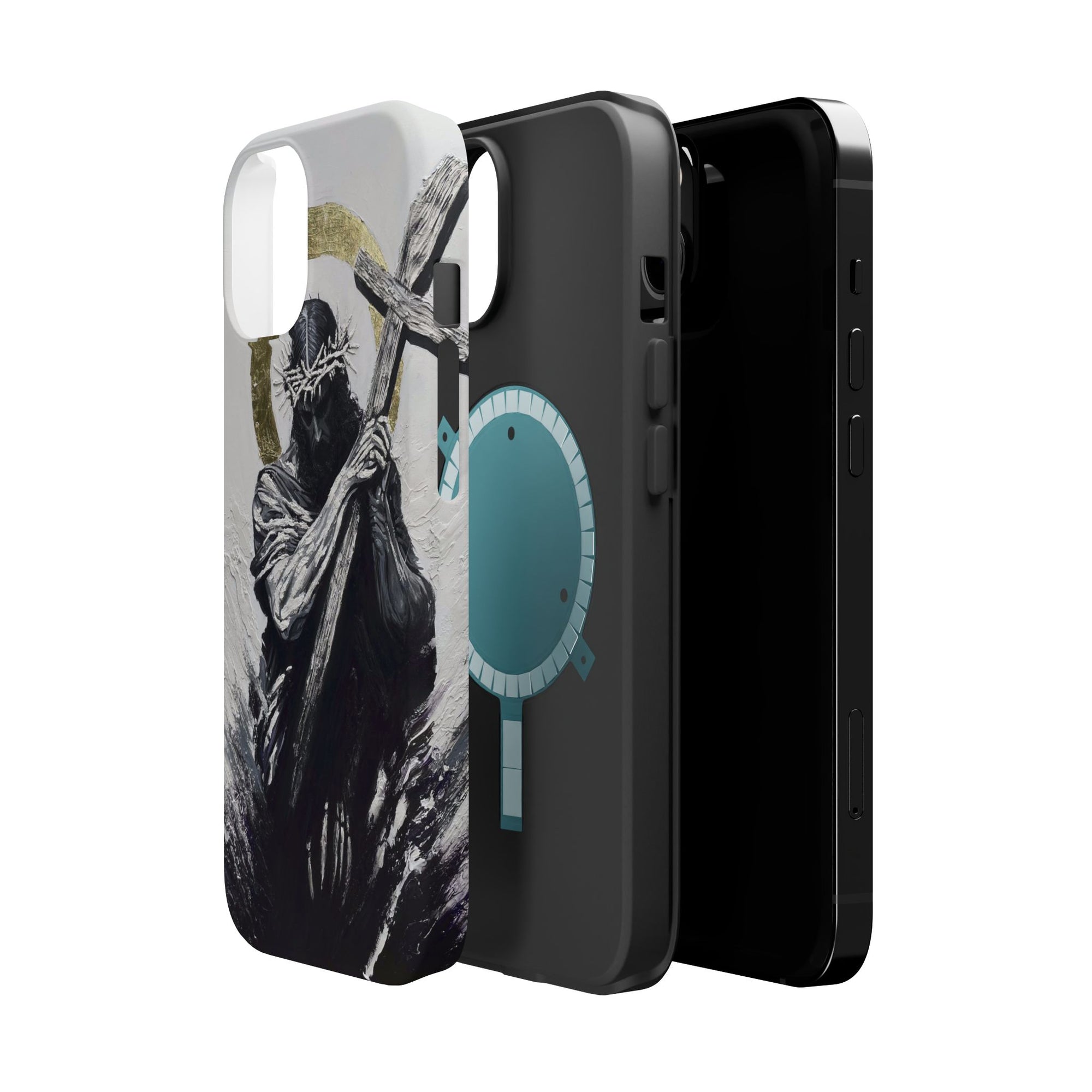 Jesus Christ defeating Satan — Magnetic Impact-Resistant Phone Cover