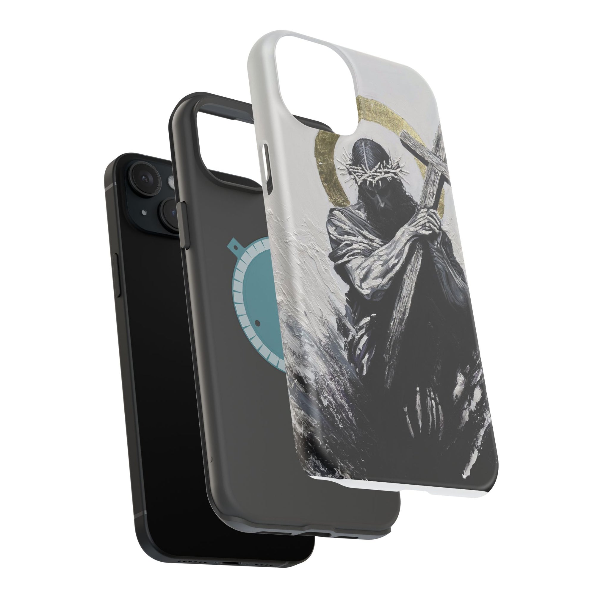 Jesus Christ defeating Satan — Magnetic Impact-Resistant Phone Cover