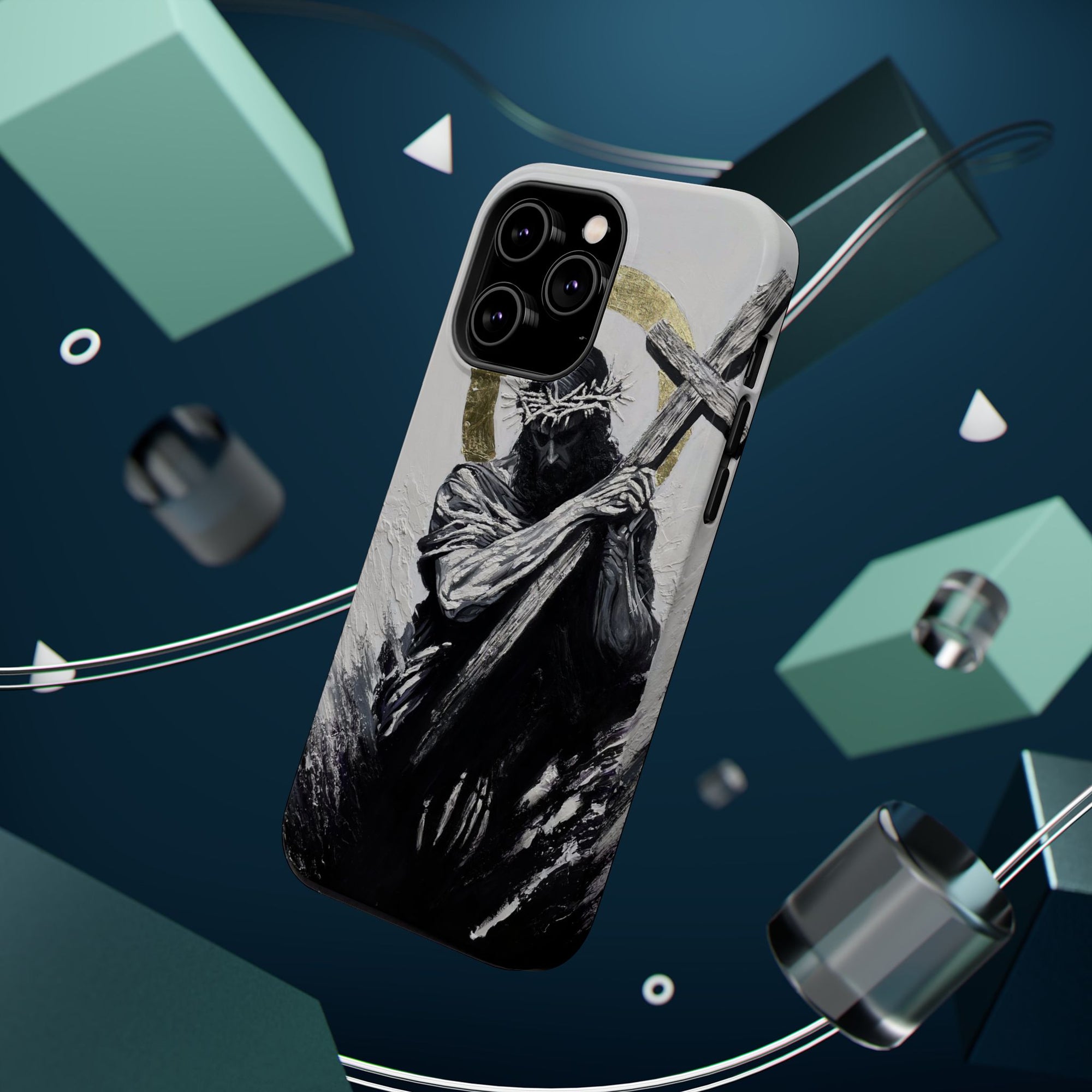 Jesus Christ defeating Satan — Magnetic Impact-Resistant Phone Cover