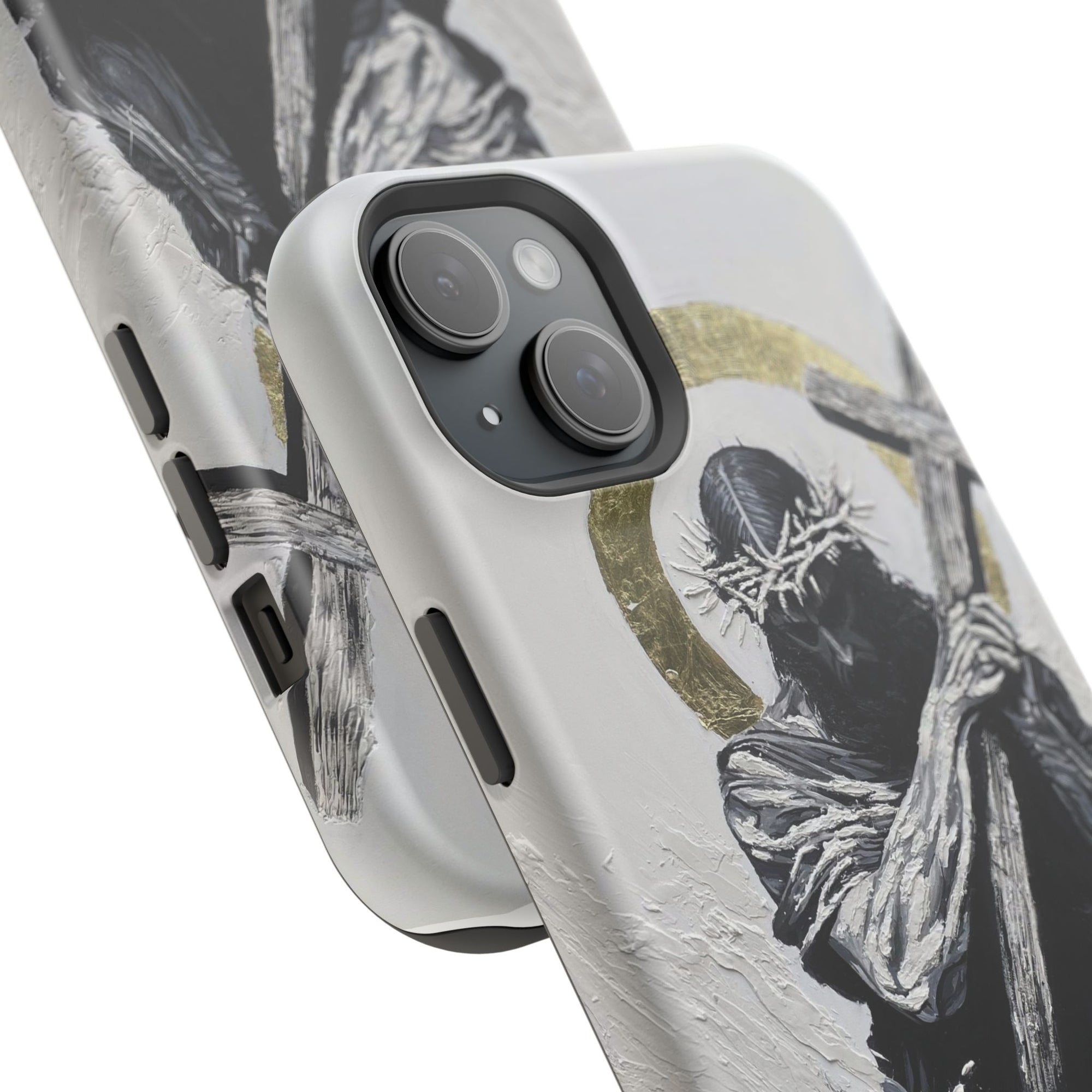 Jesus Christ defeating Satan — Magnetic Impact-Resistant Phone Cover