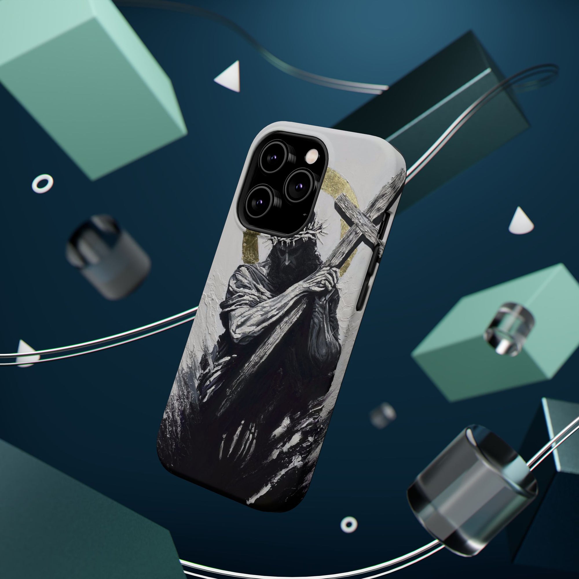 Jesus Christ defeating Satan — Magnetic Impact-Resistant Phone Cover