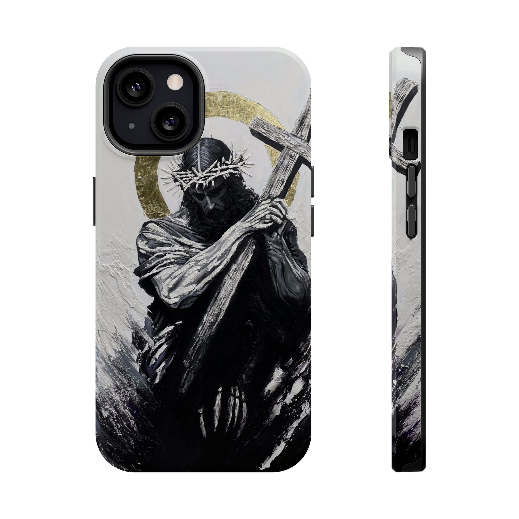 Jesus Christ defeating Satan — Magnetic Impact-Resistant Phone Cover