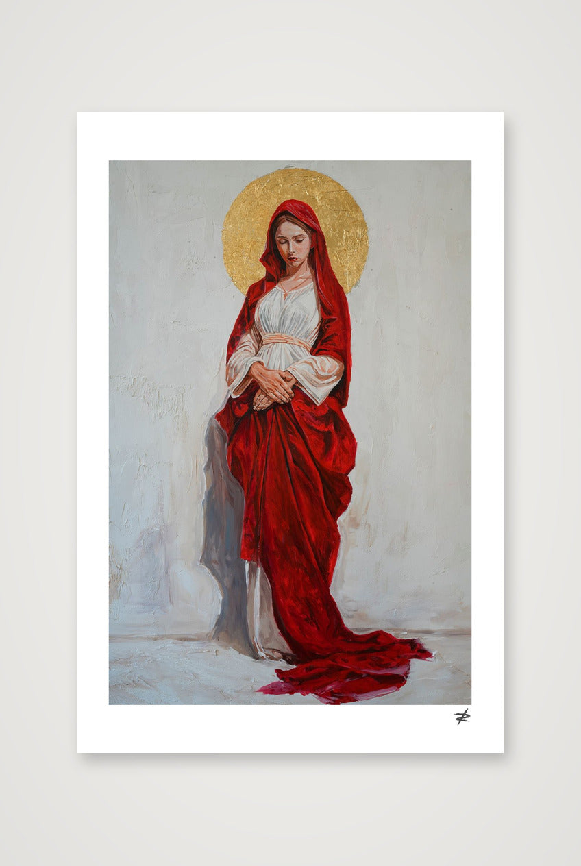 Virgin Mary in Red — 40×60cm, 16×24" Print only