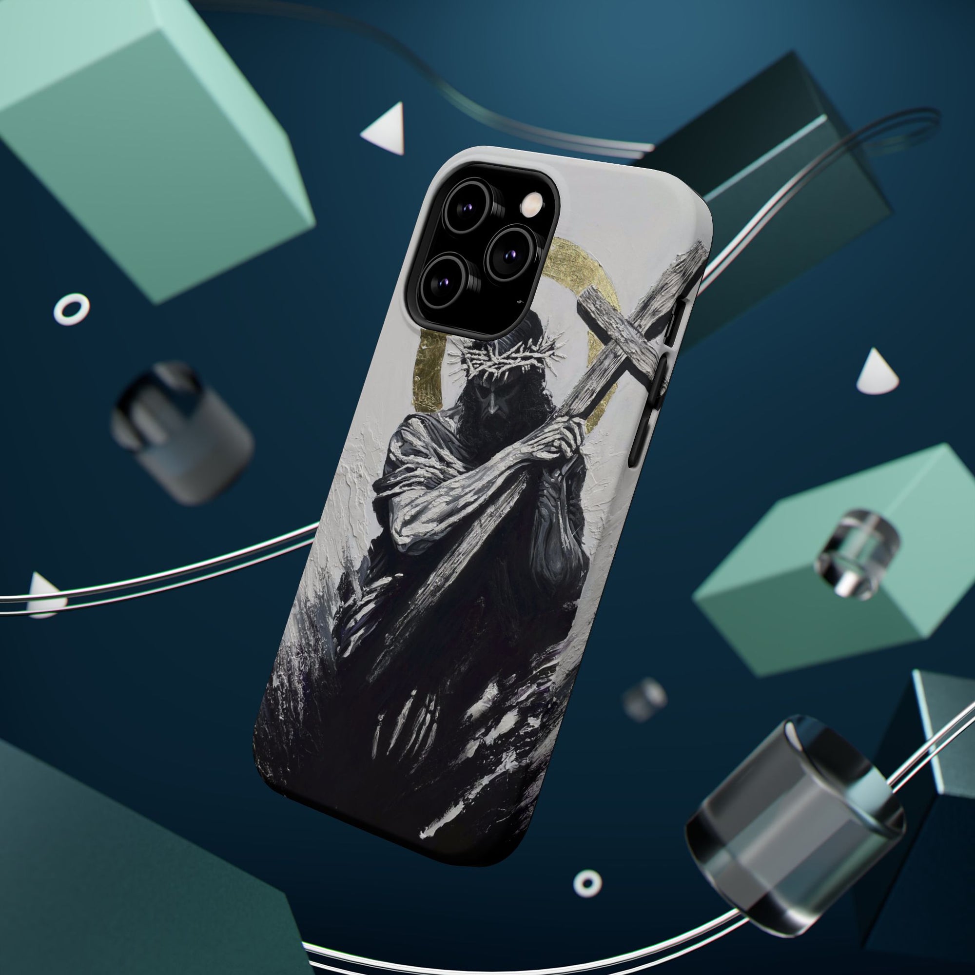 Jesus Christ defeating Satan — Magnetic Impact-Resistant Phone Cover
