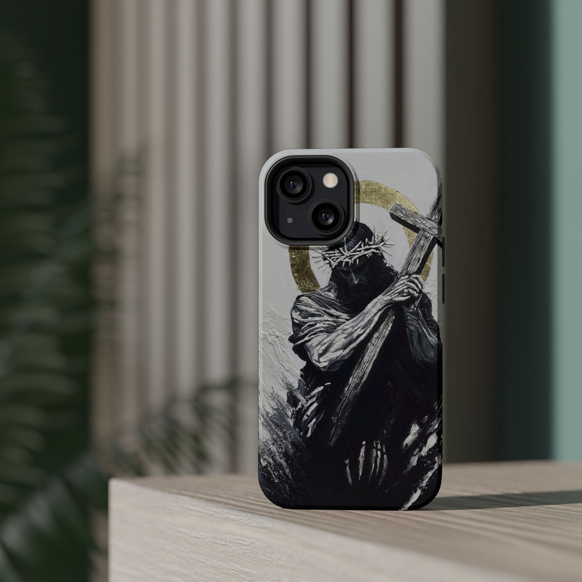 Jesus Christ defeating Satan — Magnetic Impact-Resistant Phone Cover