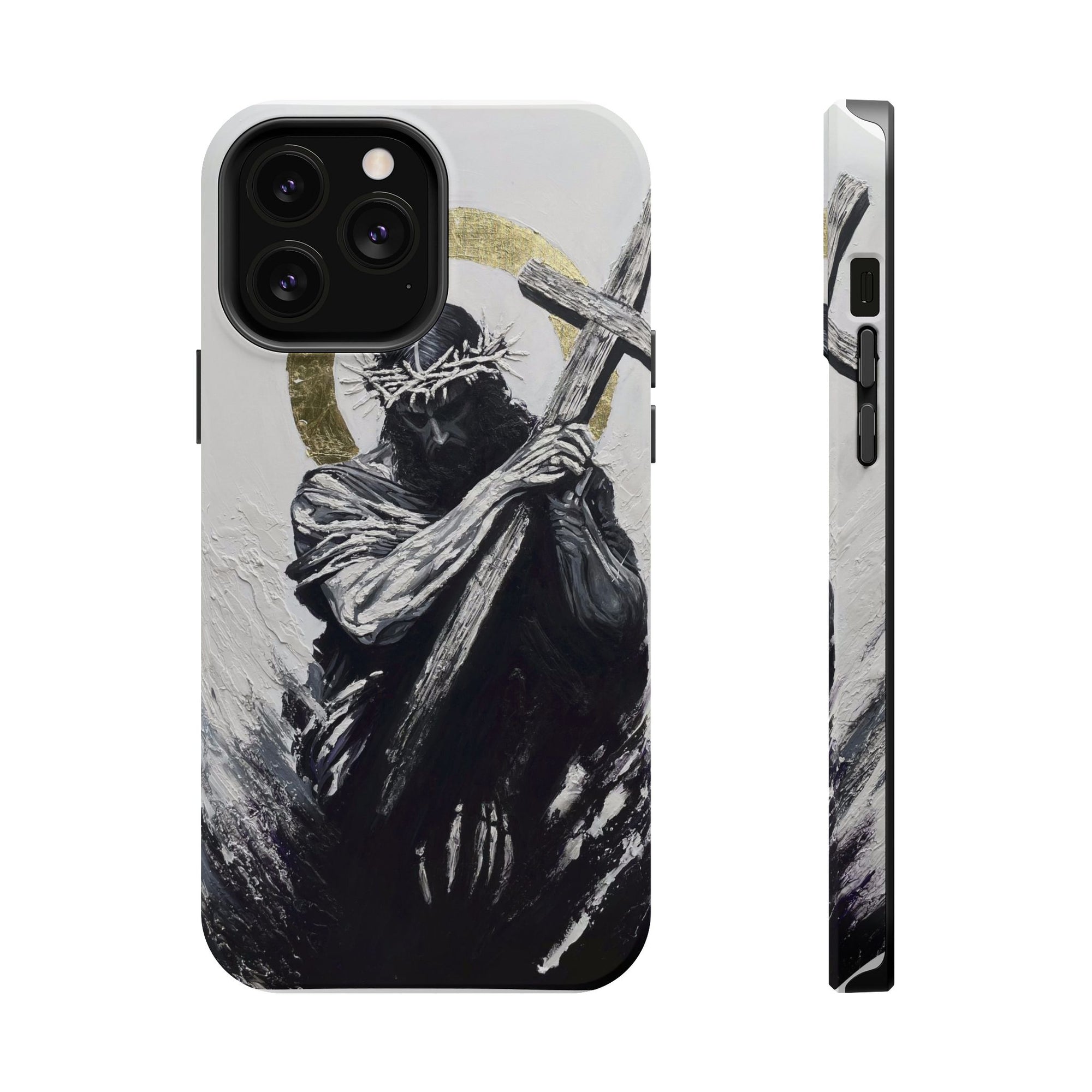 Jesus Christ defeating Satan — Magnetic Impact-Resistant Phone Cover