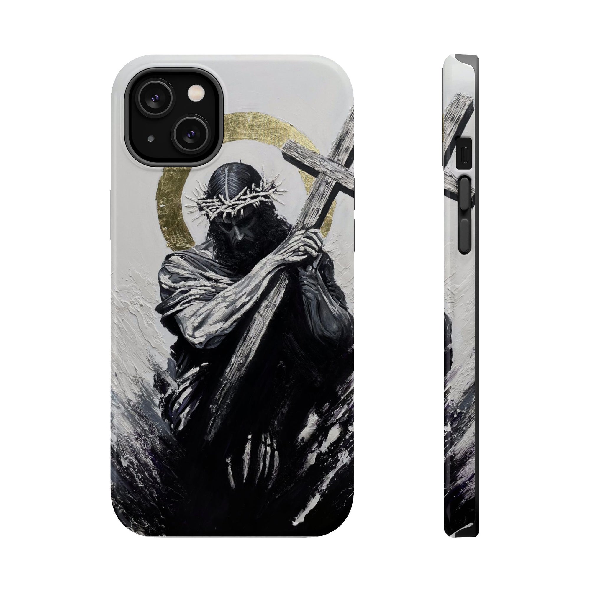 Jesus Christ defeating Satan — Magnetic Impact-Resistant Phone Cover