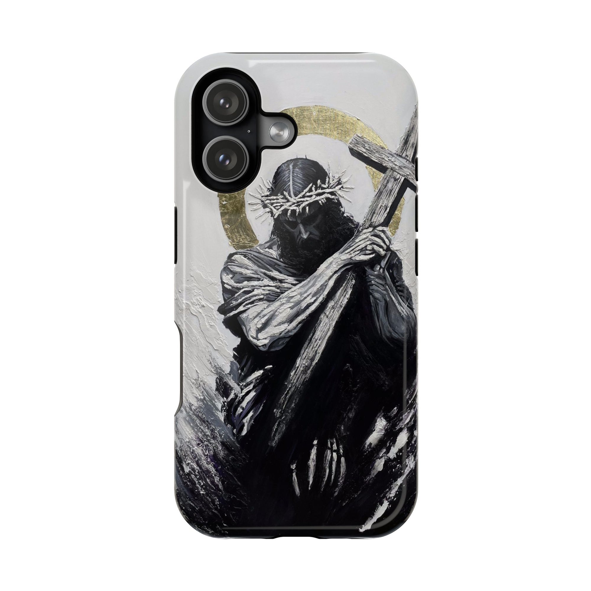 Jesus Christ defeating Satan — Magnetic Impact-Resistant Phone Cover