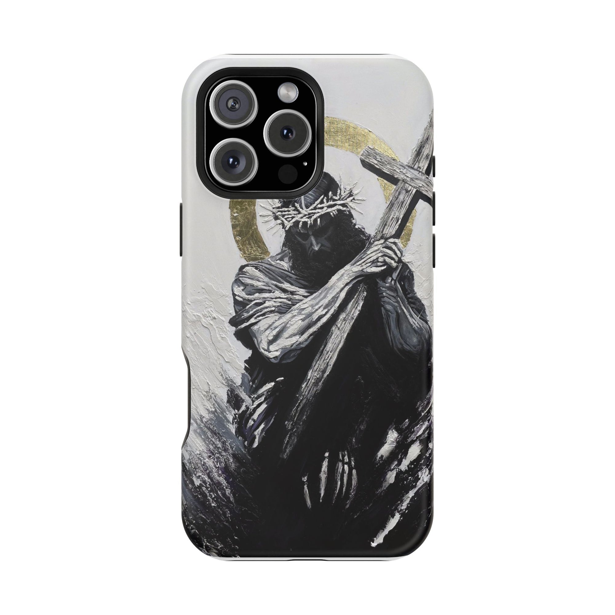 Jesus Christ defeating Satan — Magnetic Impact-Resistant Phone Cover