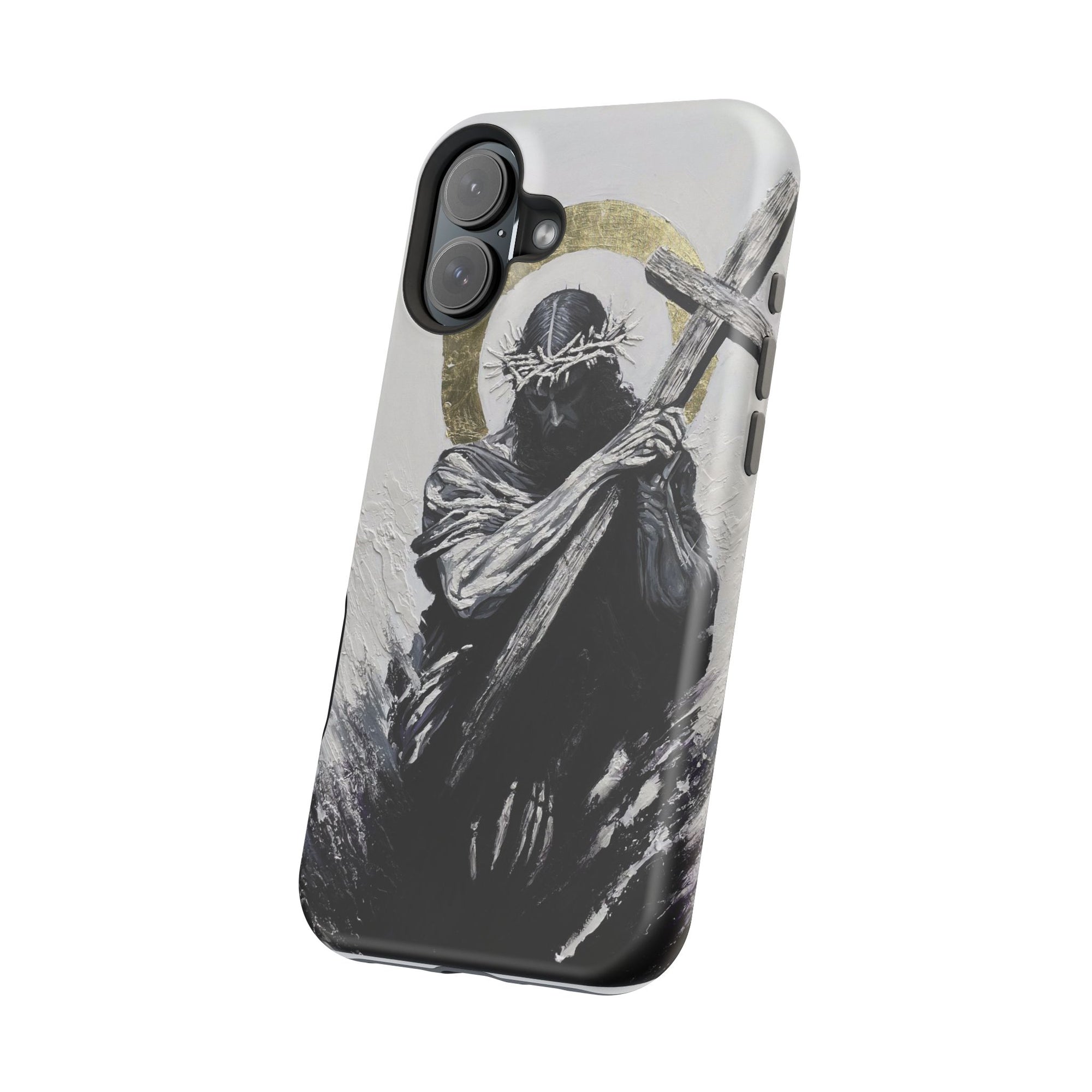 Jesus Christ defeating Satan — Magnetic Impact-Resistant Phone Cover