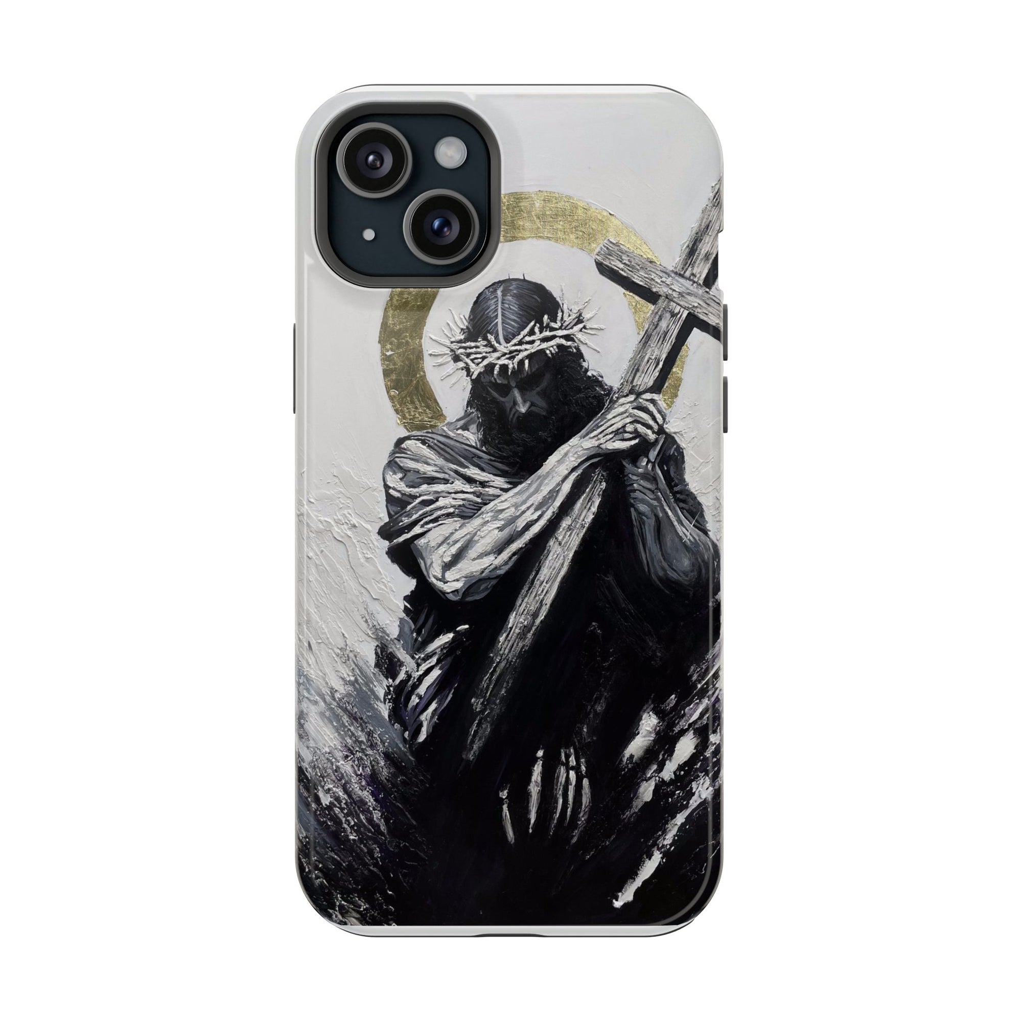 Jesus Christ defeating Satan — Magnetic Impact-Resistant Phone Cover