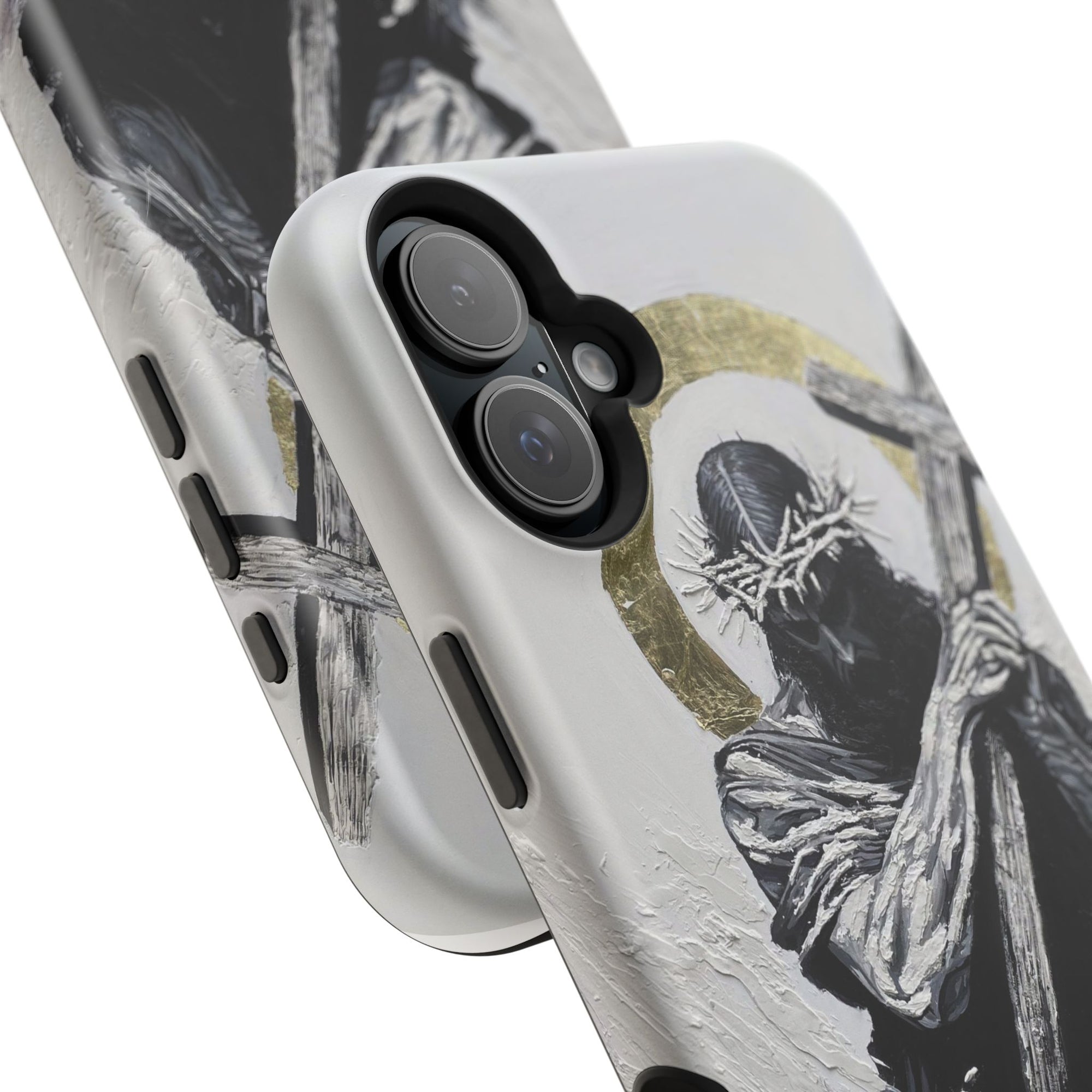 Jesus Christ defeating Satan — Magnetic Impact-Resistant Phone Cover