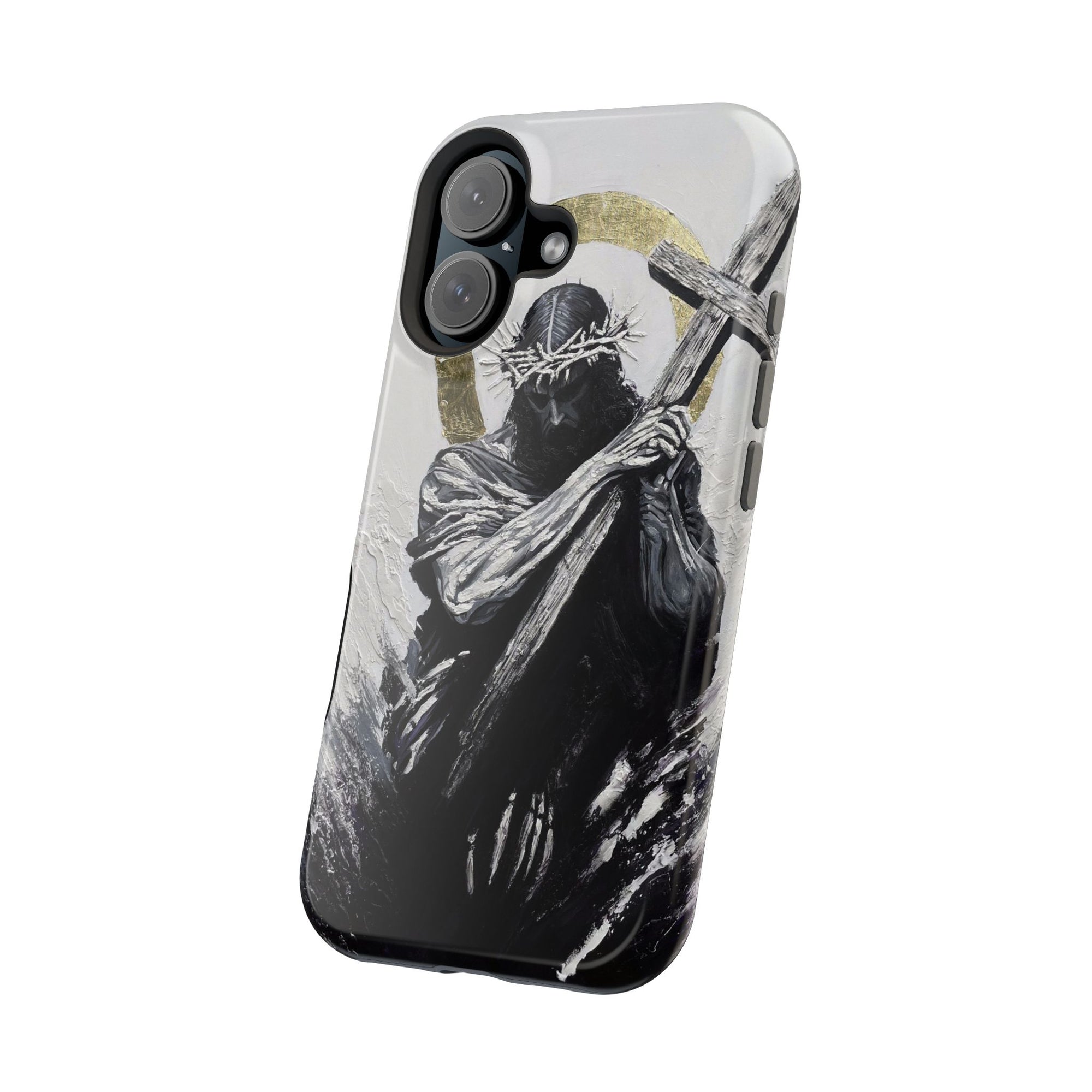 Jesus Christ defeating Satan — Magnetic Impact-Resistant Phone Cover