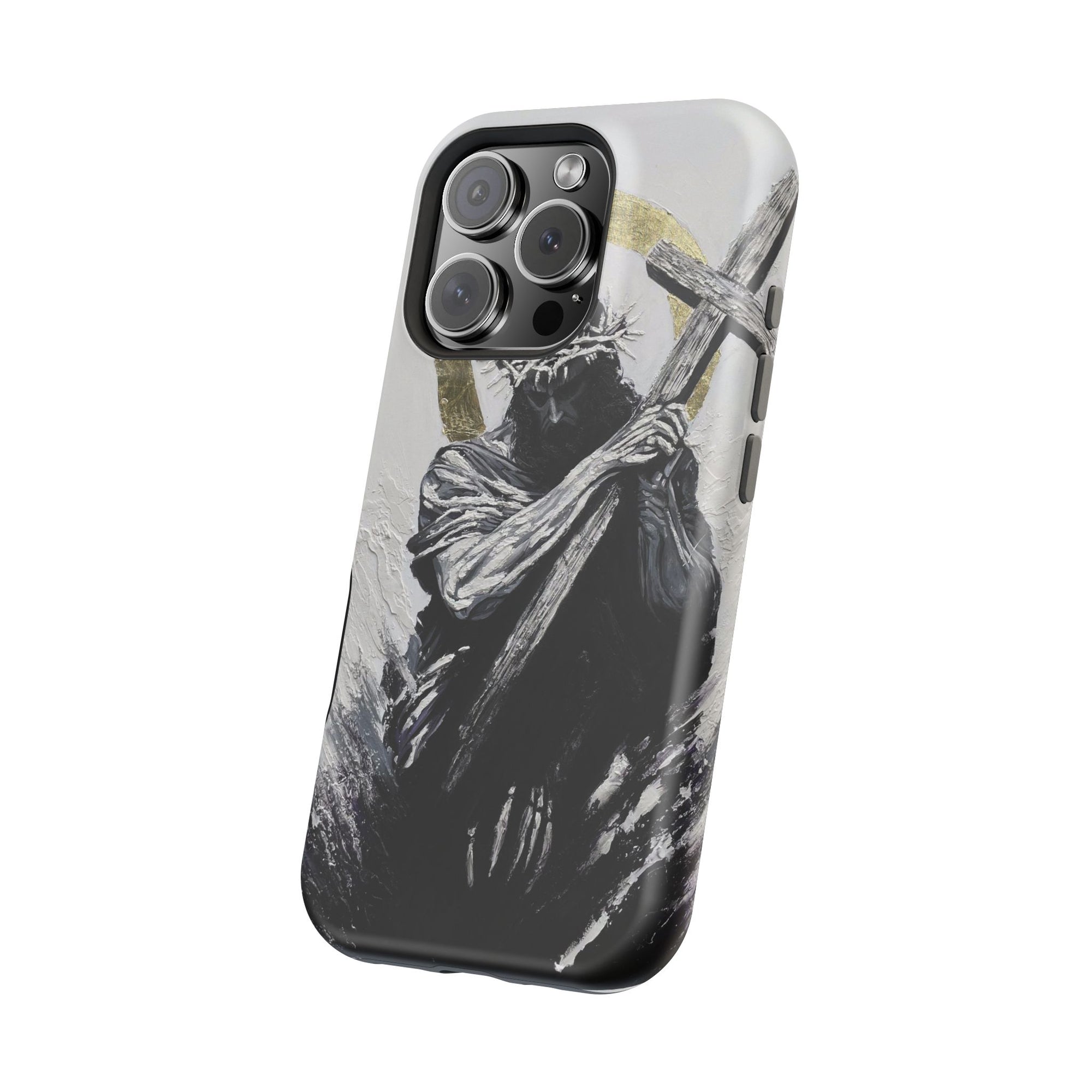 Jesus Christ defeating Satan — Magnetic Impact-Resistant Phone Cover