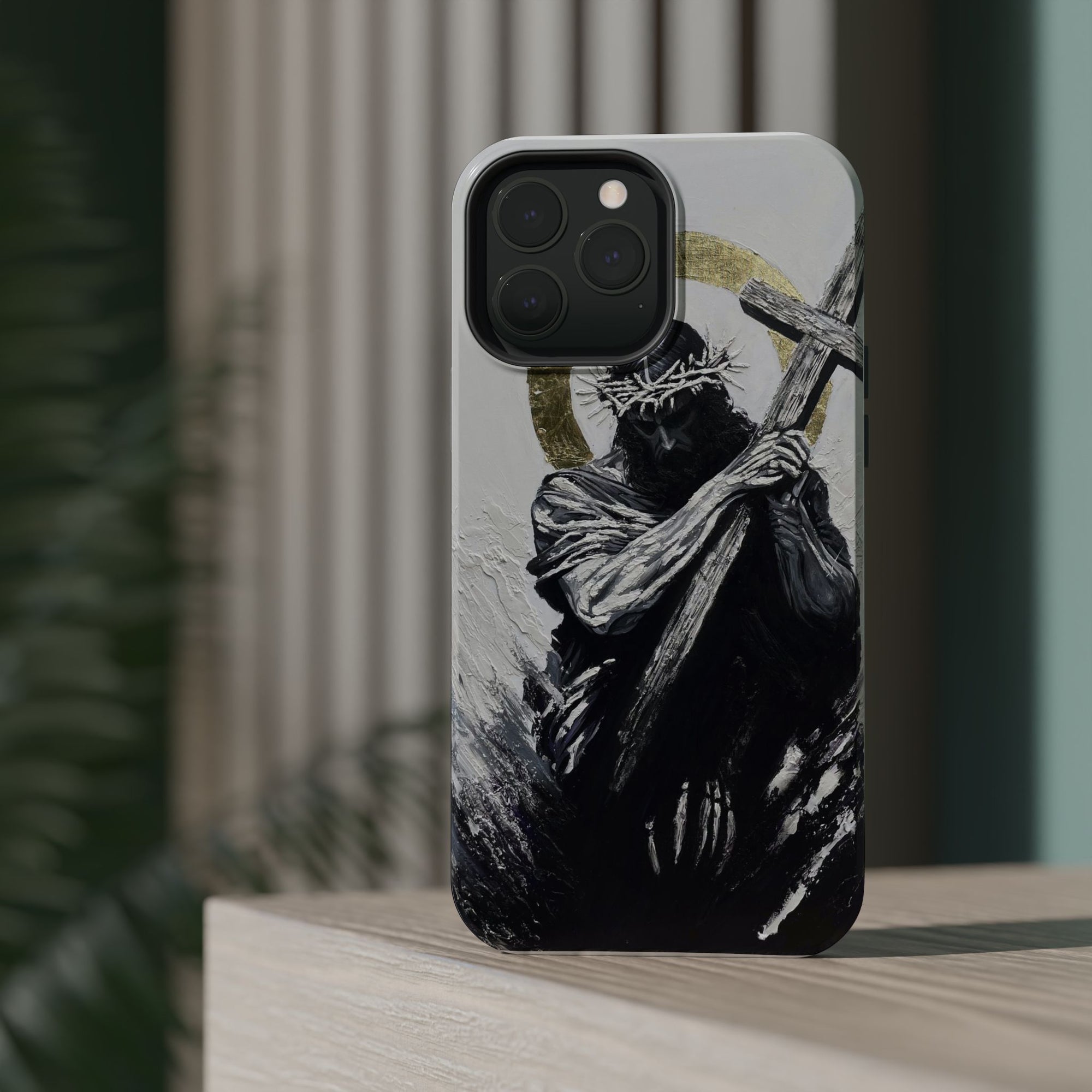 Jesus Christ defeating Satan — Magnetic Impact-Resistant Phone Cover