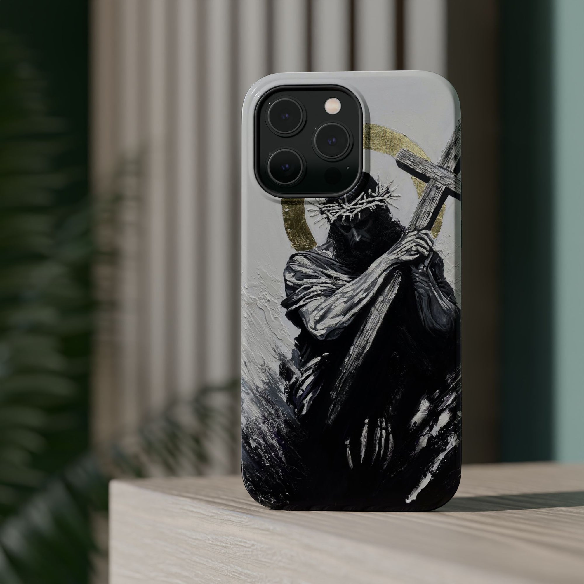 Jesus Christ defeating Satan — Magnetic Impact-Resistant Phone Cover