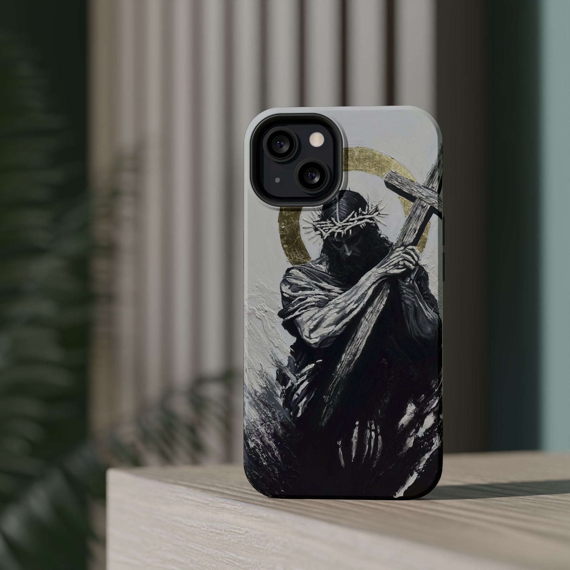 Jesus Christ defeating Satan — Magnetic Impact-Resistant Phone Cover