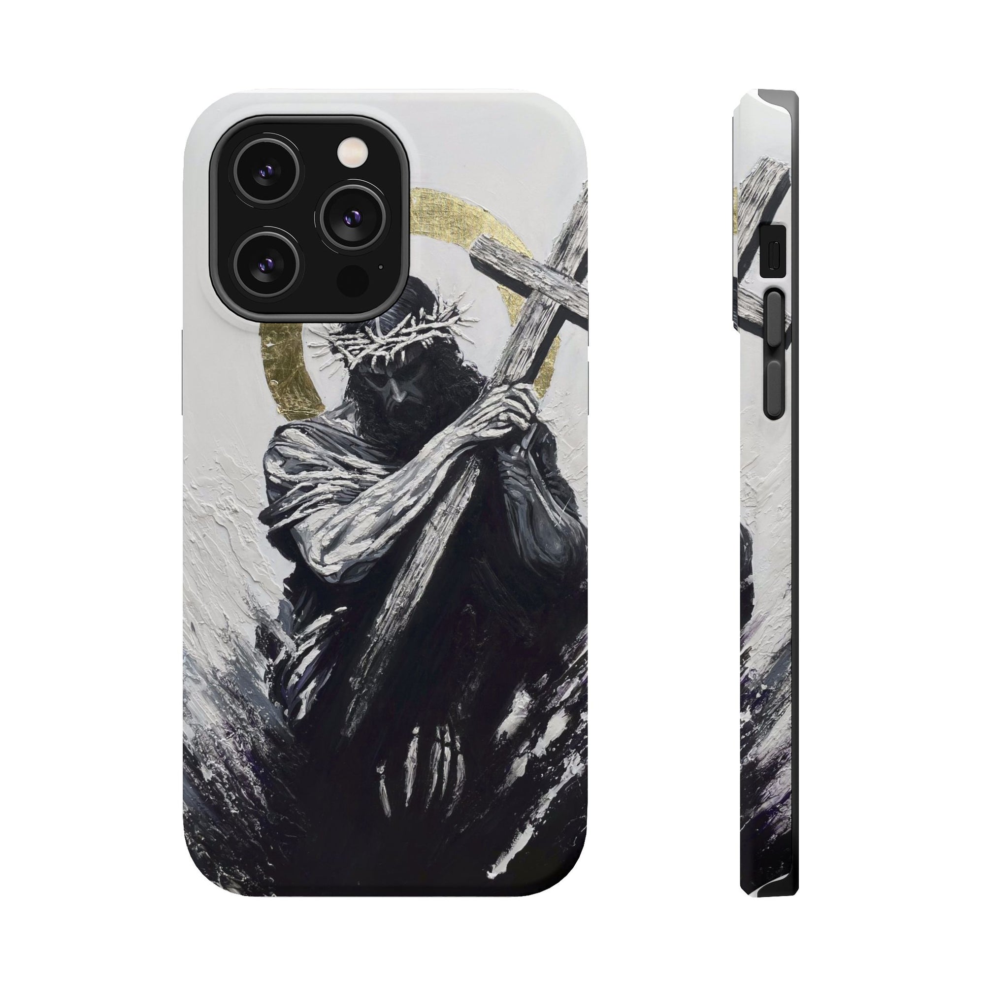 Jesus Christ defeating Satan — Magnetic Impact-Resistant Phone Cover