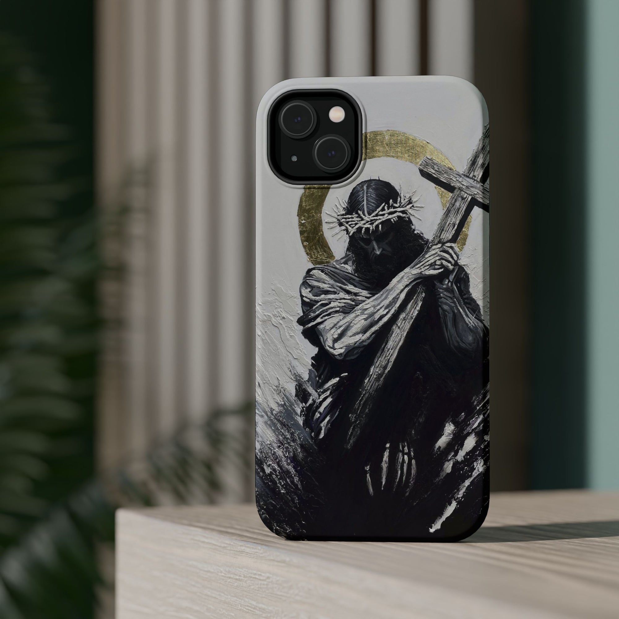 Jesus Christ defeating Satan — Magnetic Impact-Resistant Phone Cover