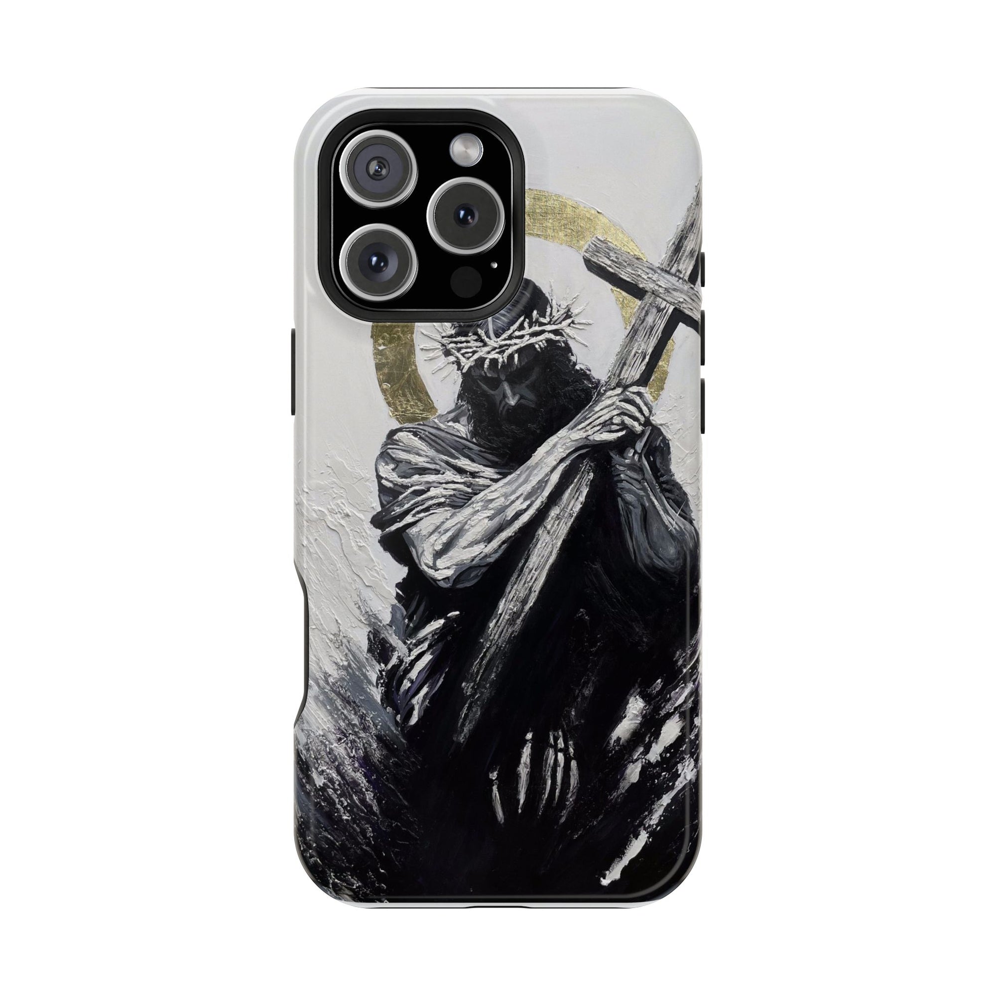 Jesus Christ defeating Satan — Magnetic Impact-Resistant Phone Cover