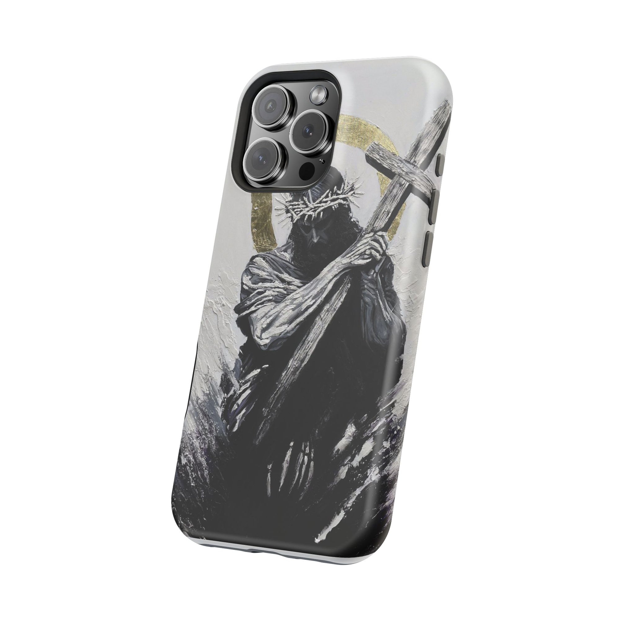 Jesus Christ defeating Satan — Magnetic Impact-Resistant Phone Cover