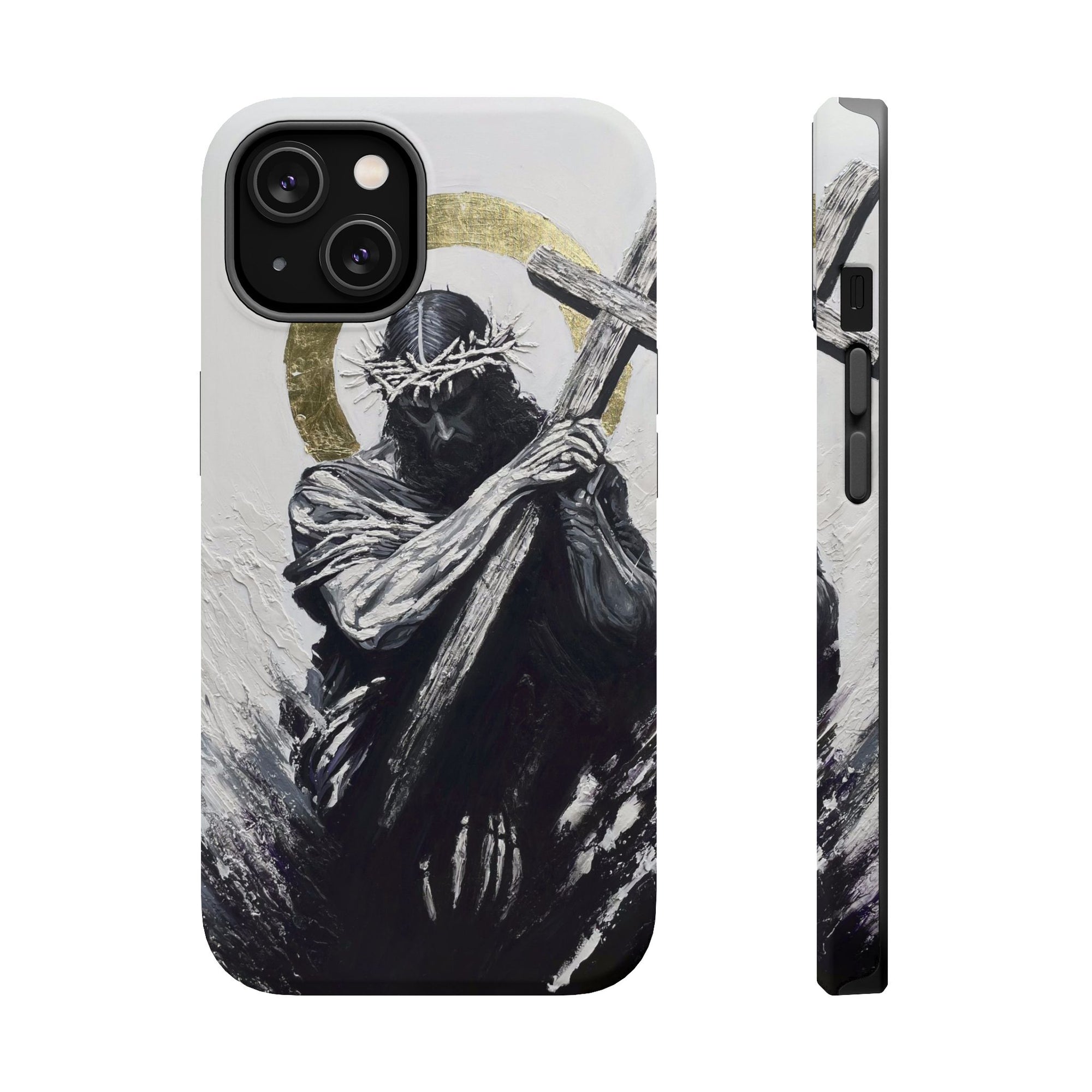 Jesus Christ defeating Satan — Magnetic Impact-Resistant Phone Cover
