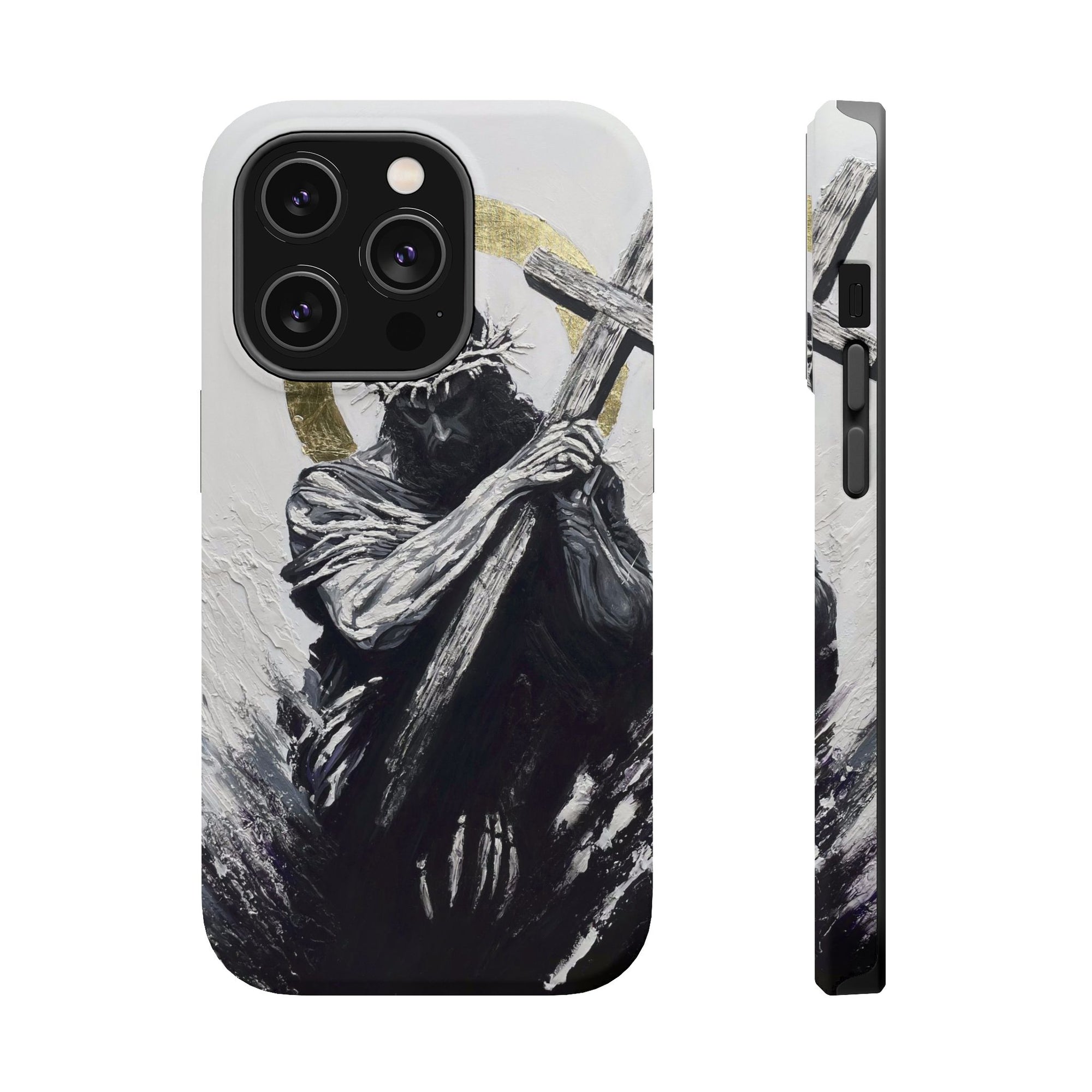 Jesus Christ defeating Satan — Magnetic Impact-Resistant Phone Cover