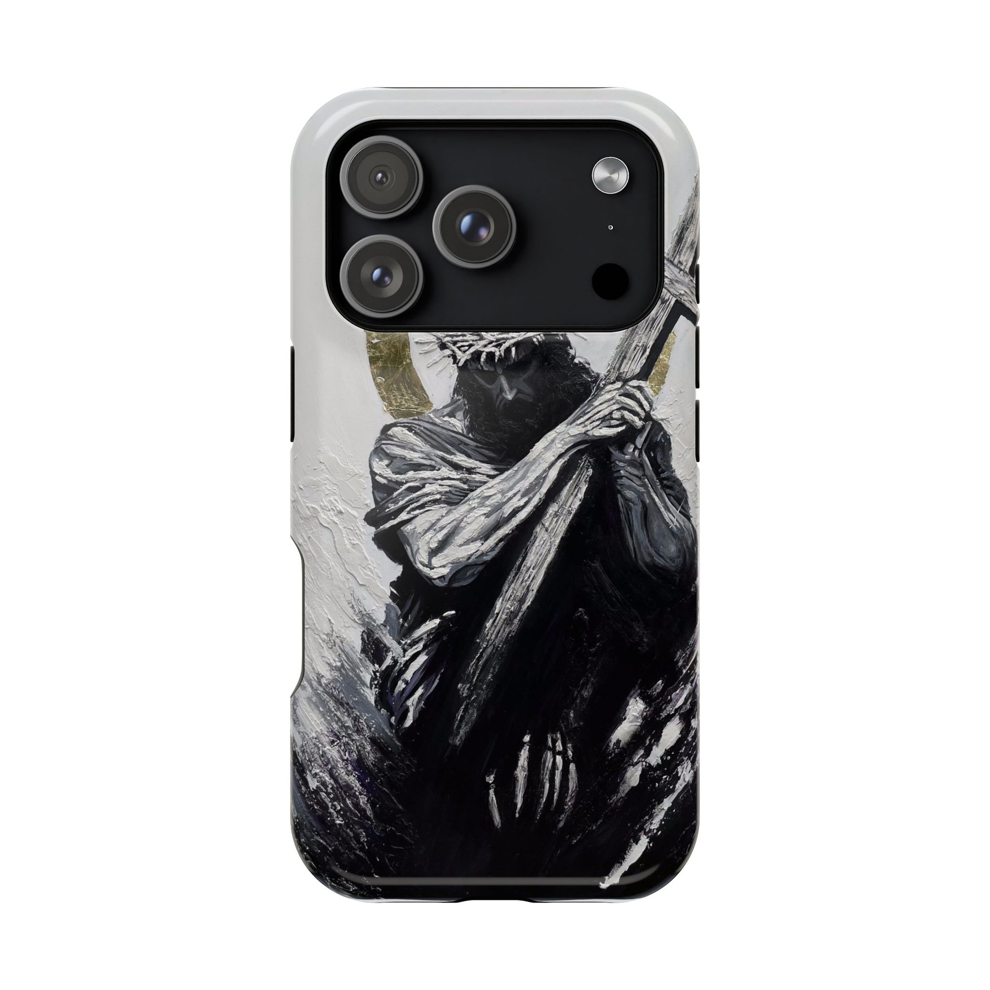 Jesus Christ defeating Satan — Magnetic Impact-Resistant Phone Cover