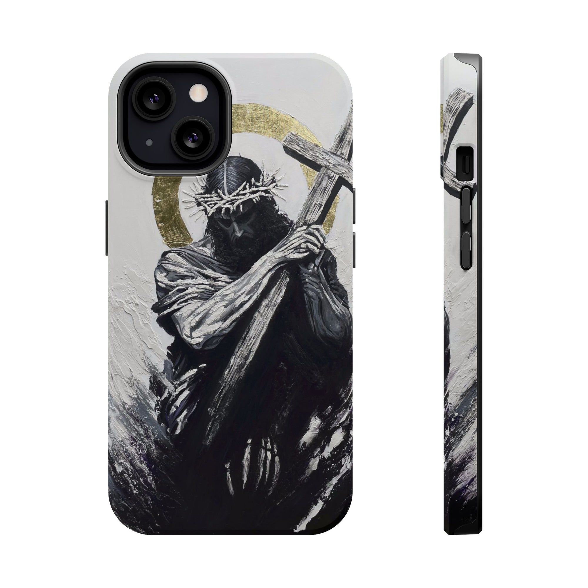 Jesus Christ defeating Satan — Magnetic Impact-Resistant Phone Cover