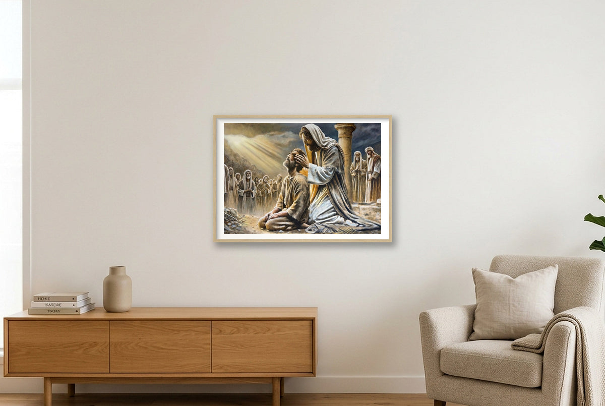 Eyes of Faith 2 — 84×59cm, 33×23" Oak Frame