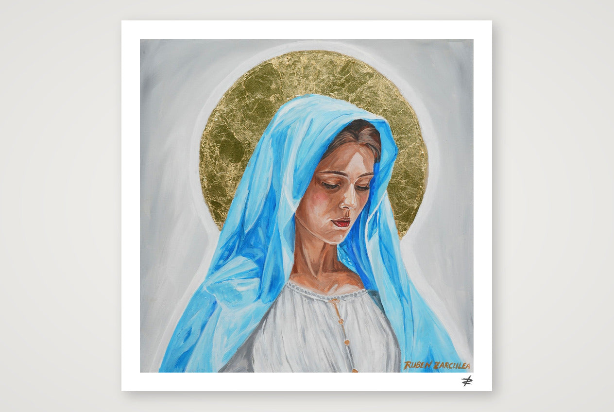 Virgin Mary in Blue — 50×50cm, 20×20" Print only