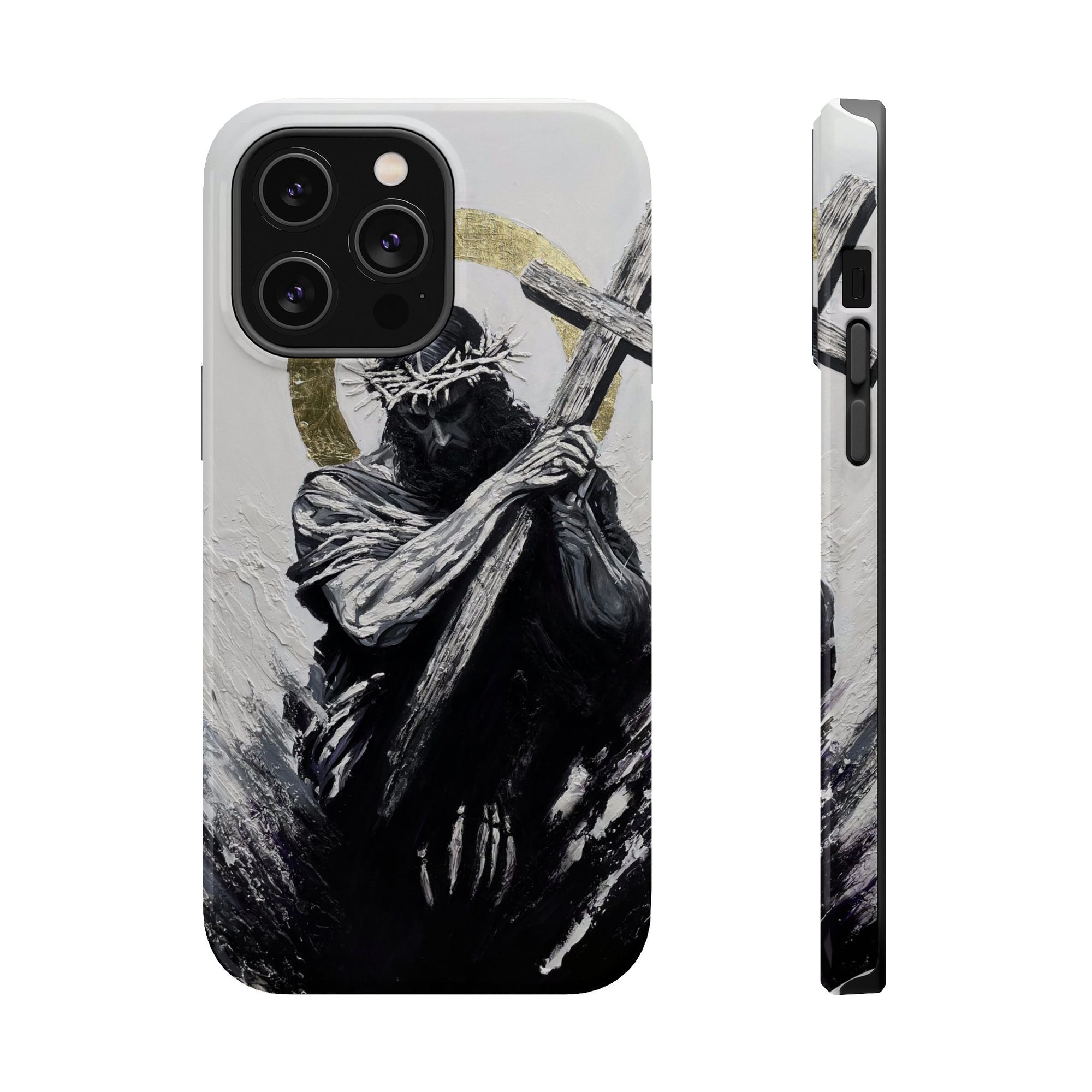Jesus Christ defeating Satan — Magnetic Impact-Resistant Phone Cover