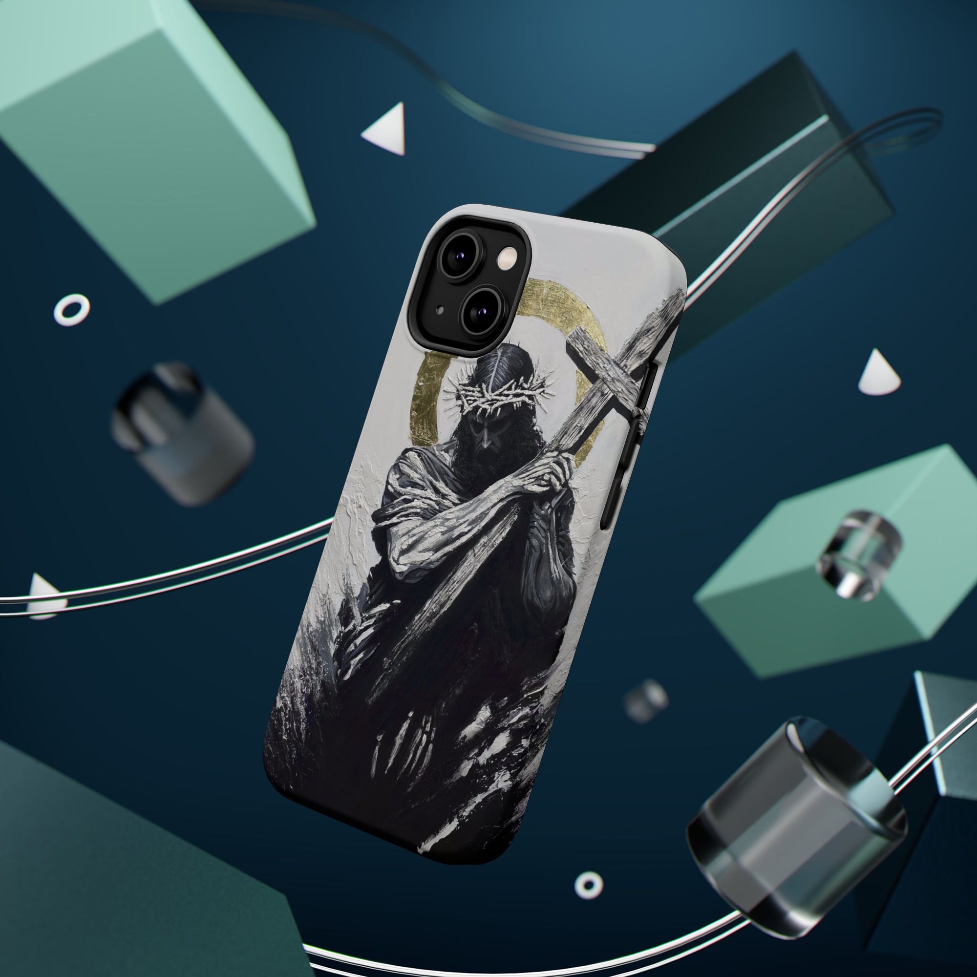 Jesus Christ defeating Satan — Magnetic Impact-Resistant Phone Cover